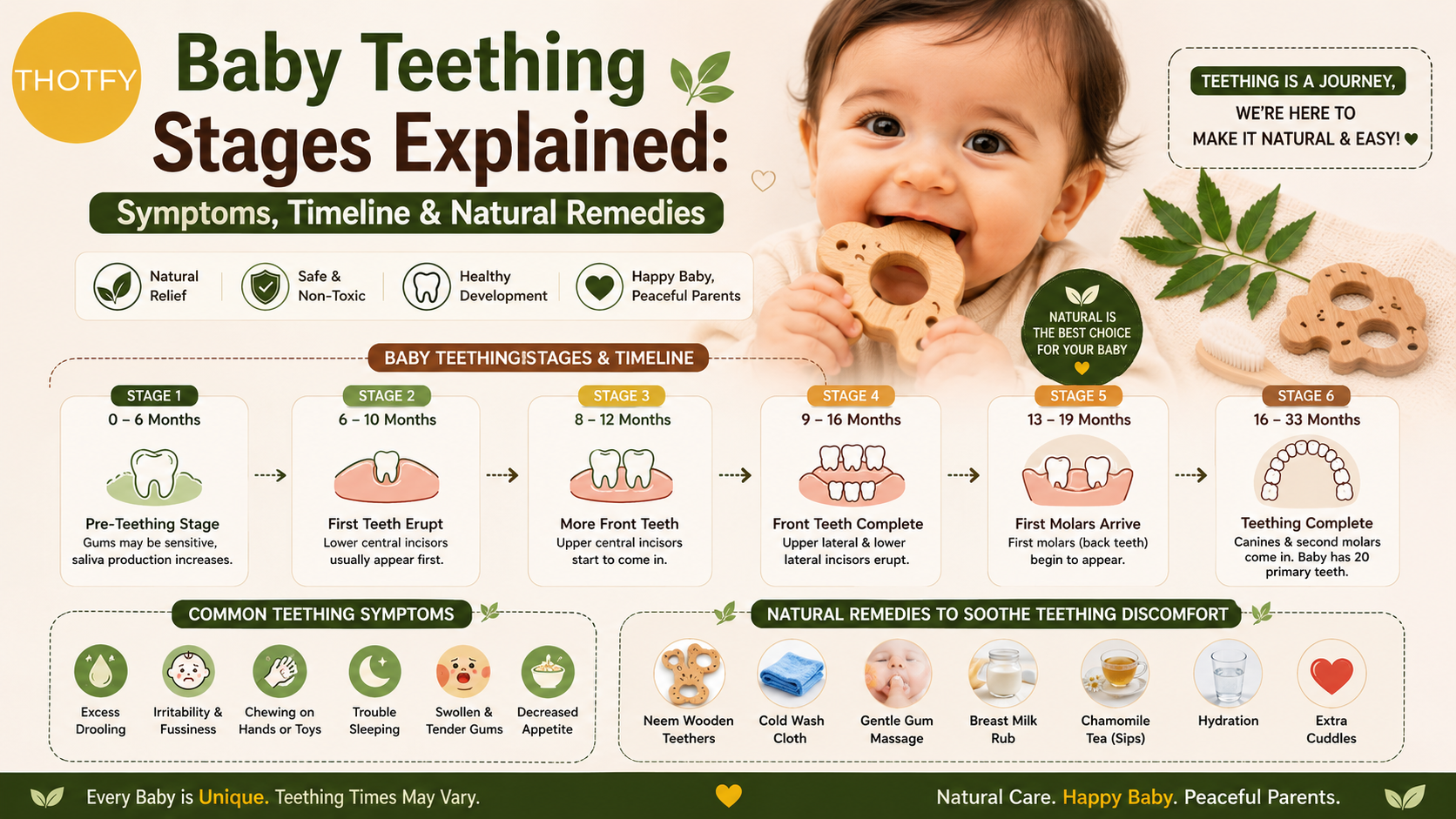 Baby Teething Stages: Symptoms, Timeline & Best Natural Remedies for Babies in India (2026 Guide)