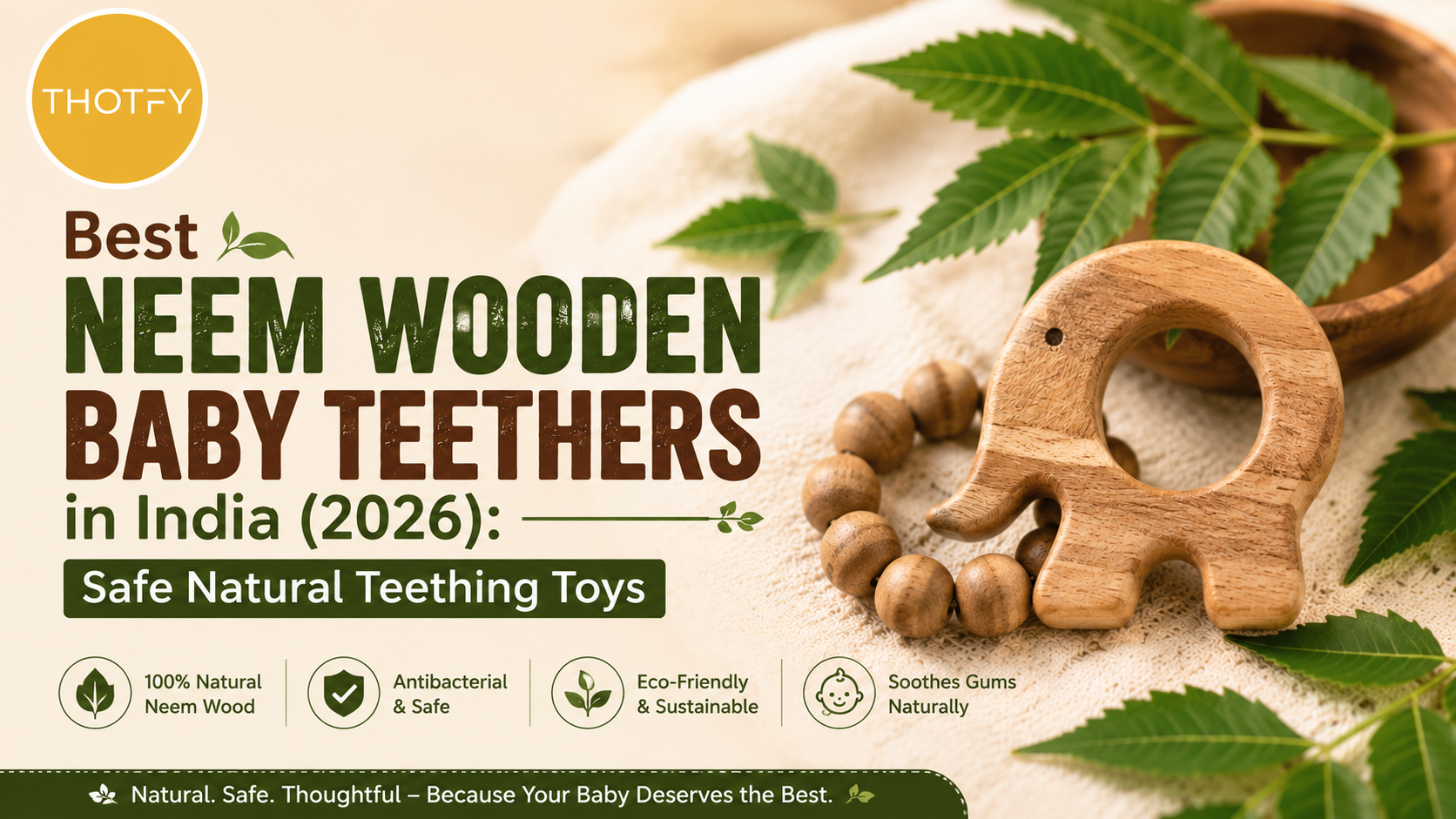 neem wooden baby teether india