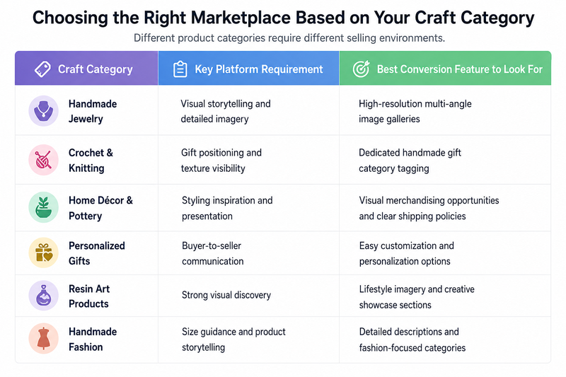 Choosing the right marketplace for crafts