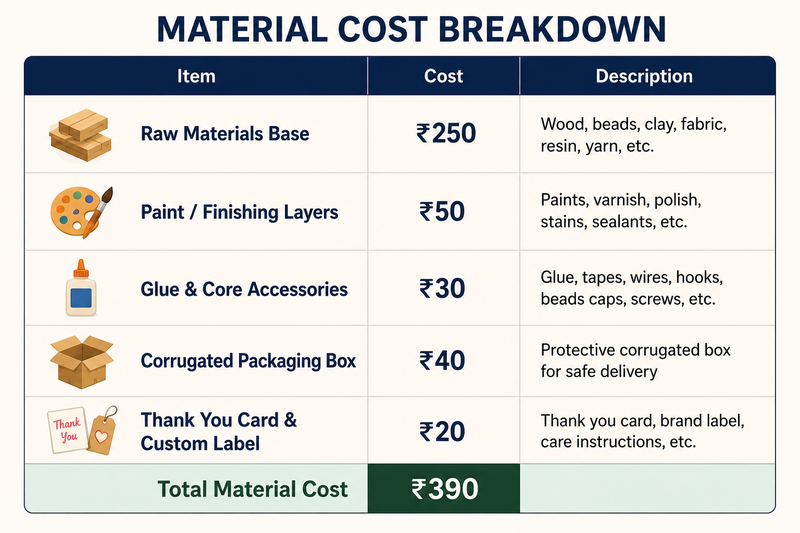 Material cost breakdown infographic