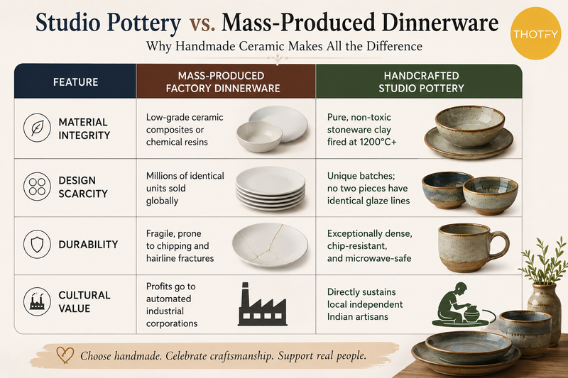 Studio pottery vs. mass-produced dinnerware