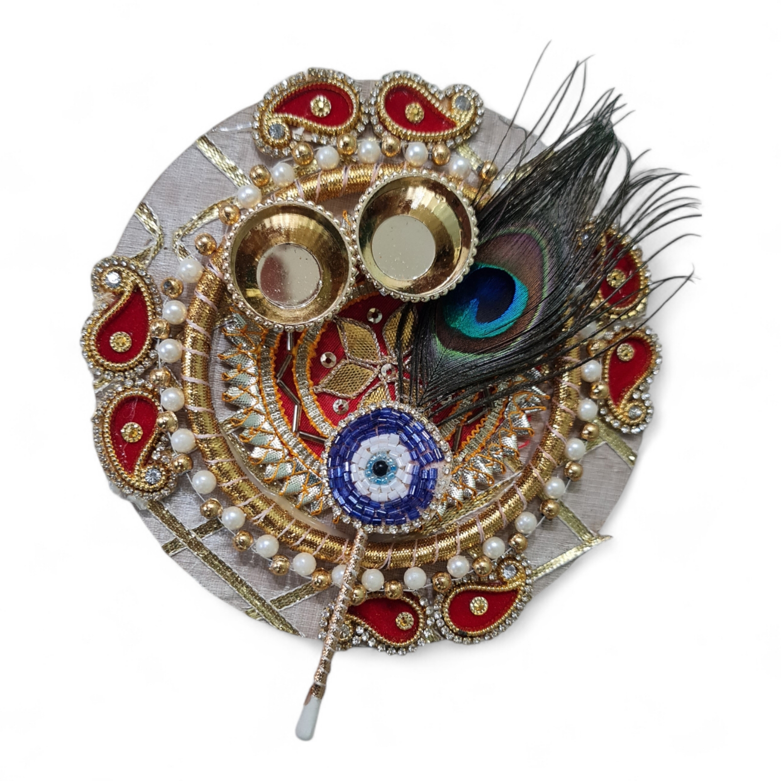 6" Cream Pooja Thali