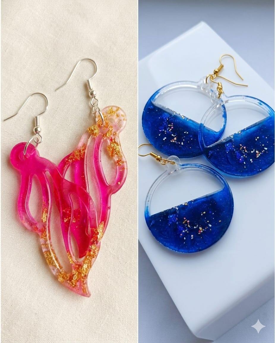 Artistic Resin Dangles with Premium Gold Foil