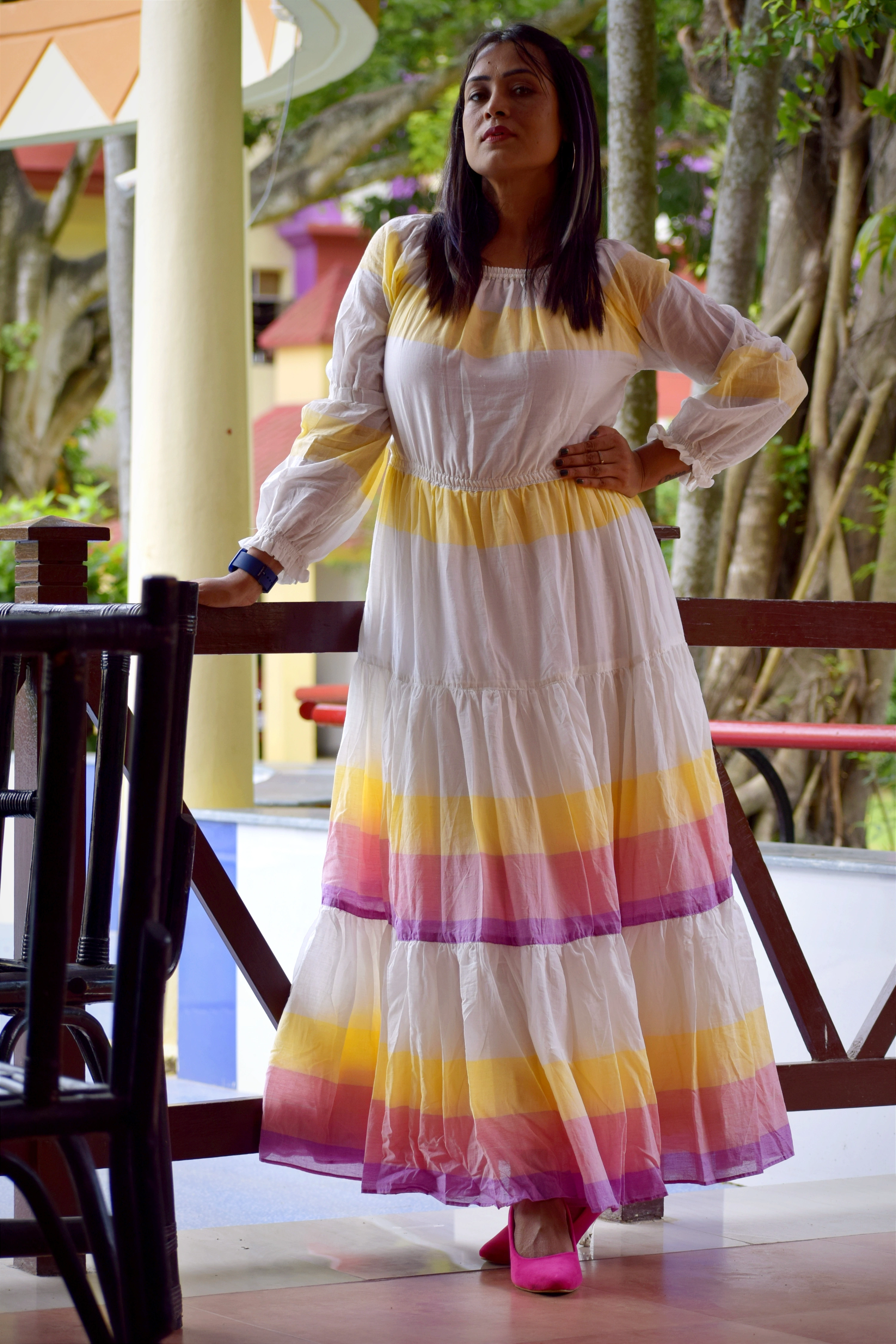 AURORA - Tiered & Flared Maxi Dress for Special Occasion.