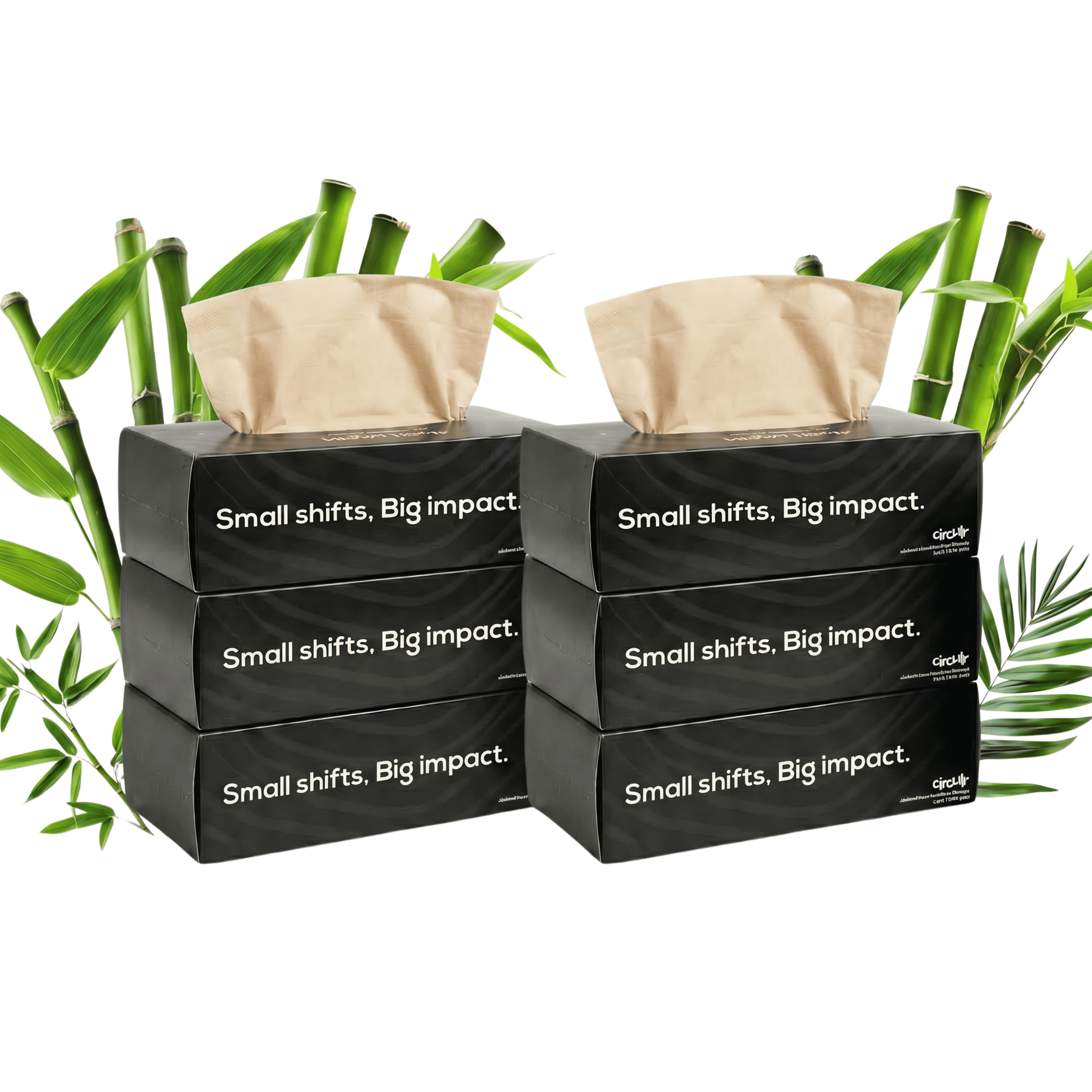 Bamboo Facial Tissues Black (2 Ply | 100 Pulls)(Pack Of 6)