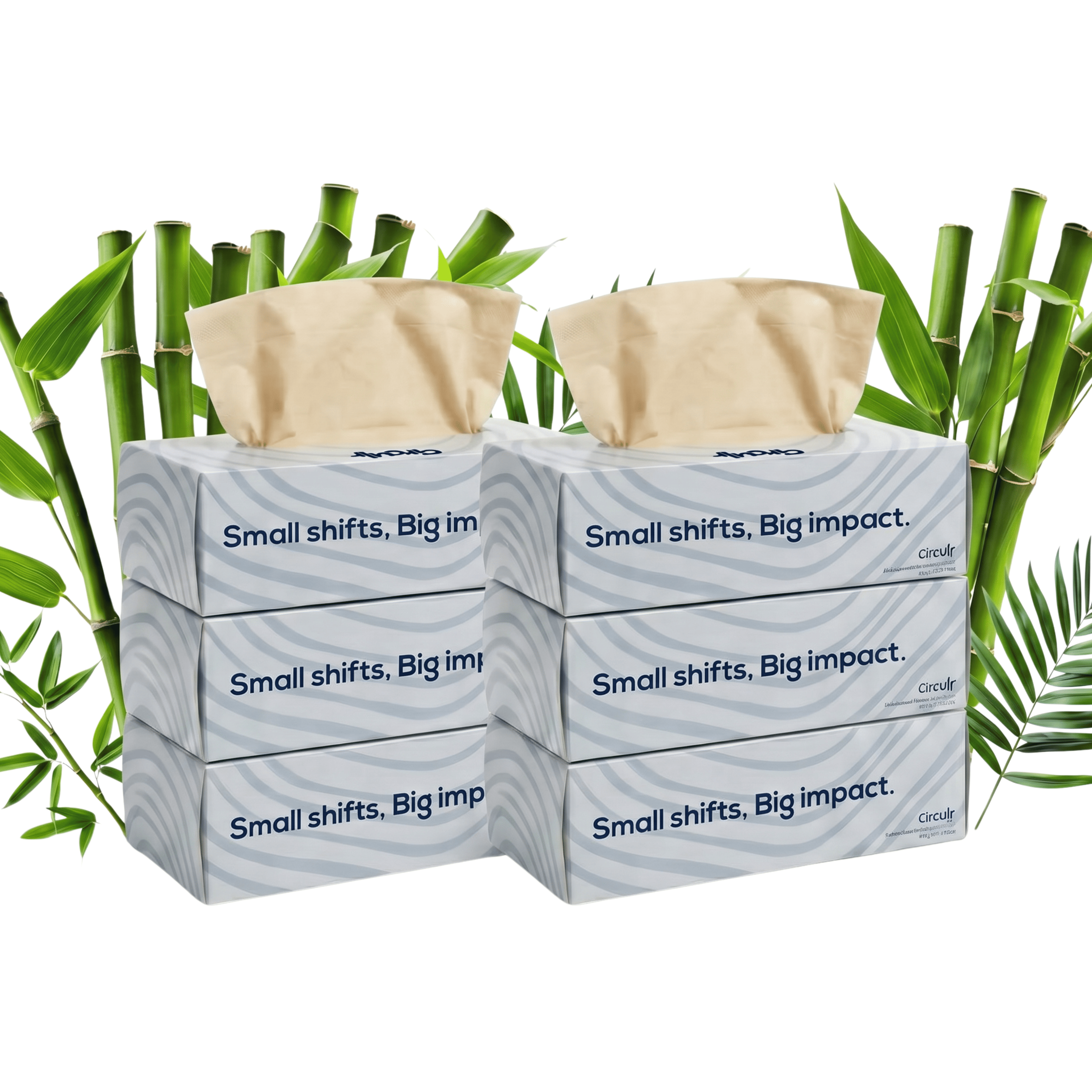 Bamboo Facial Tissues Blue (2 Ply | 100 Pulls) (Pack OF 6)
