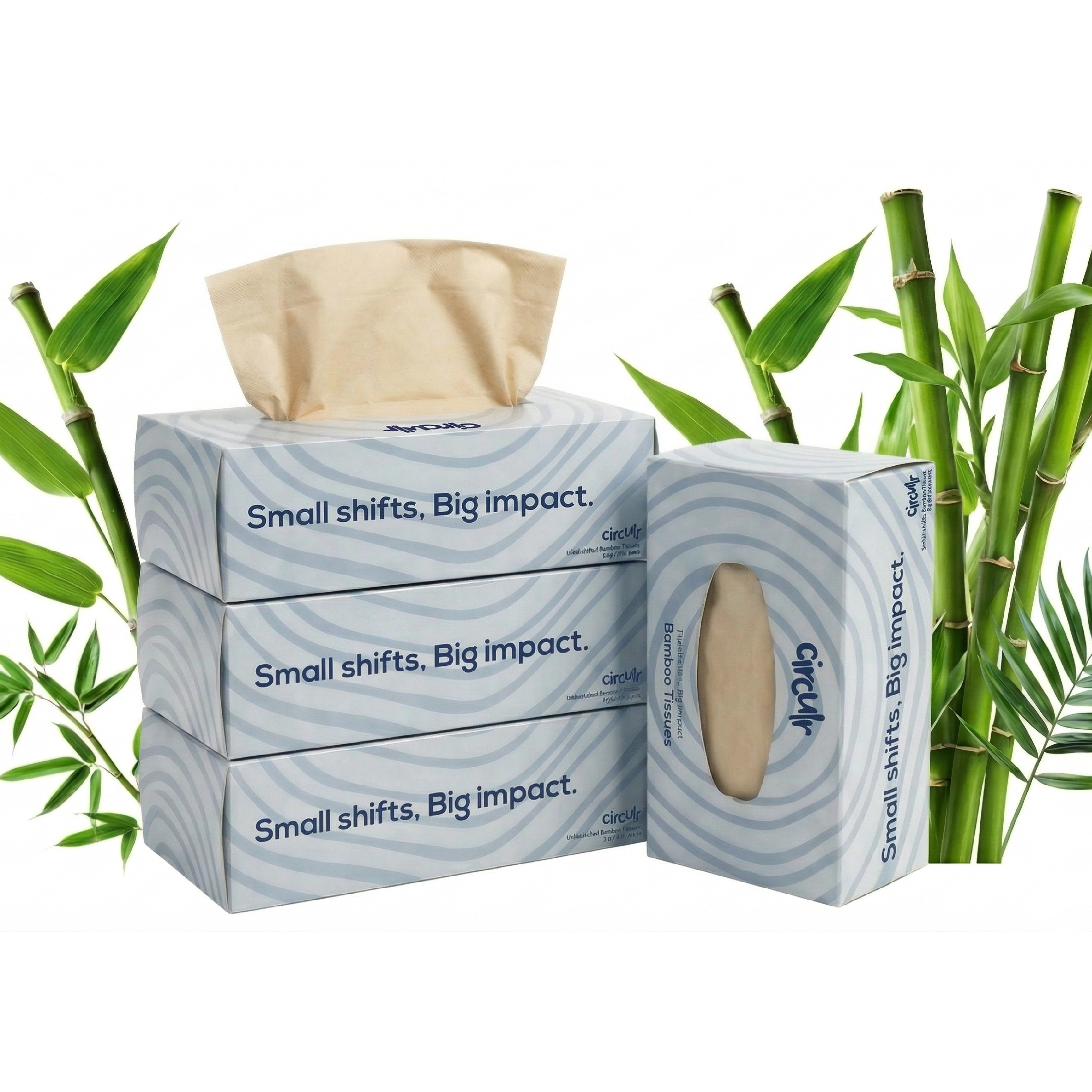 Bamboo Facial Tissues Blue (2 Ply | 100 Pulls)