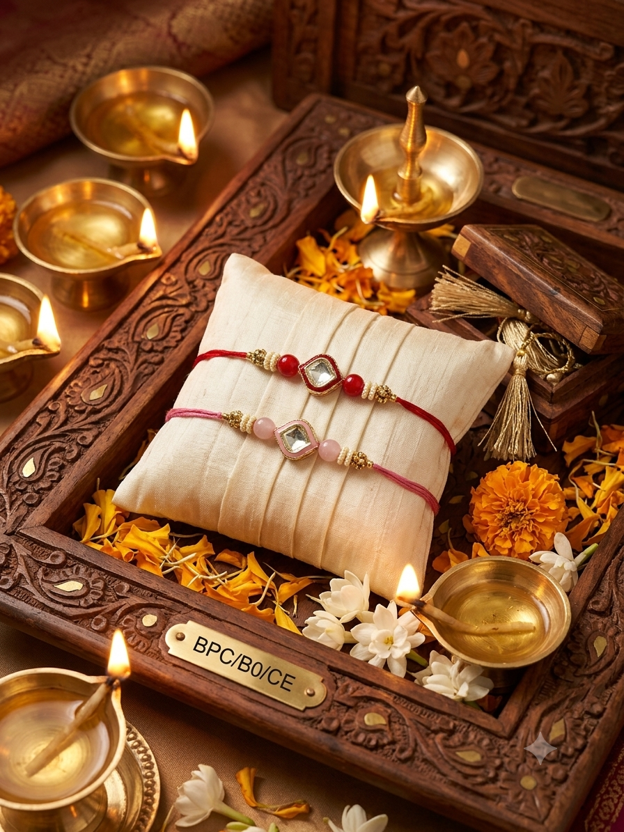 Blush & Ruby Kundan Rakhi