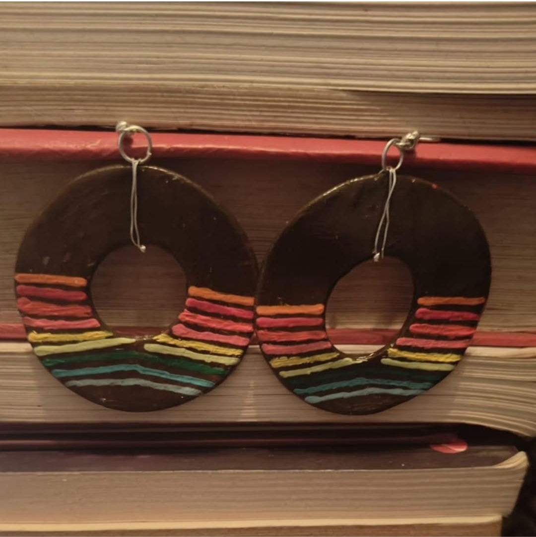 Boho Rainbow hoop earrings
