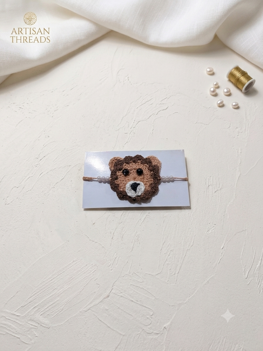 Crochet rakhi lion
