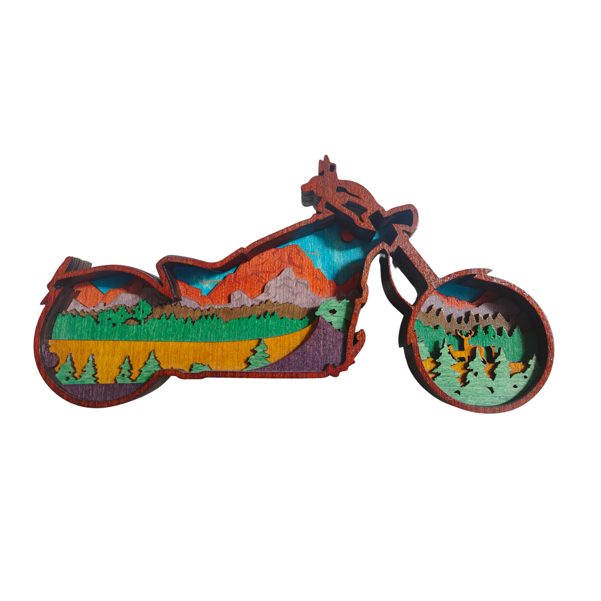 Cruise Bike Inside-Nature Wooden Layered Artwor