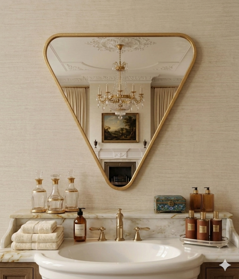 Ellehome Modern Triangle Vanity Mirror Gold