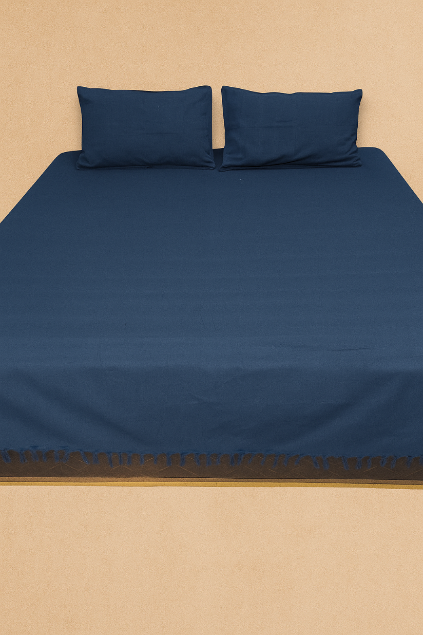 Dhaga Vishwas Ka Handloom Double Bed Sheet with Pillow Covers