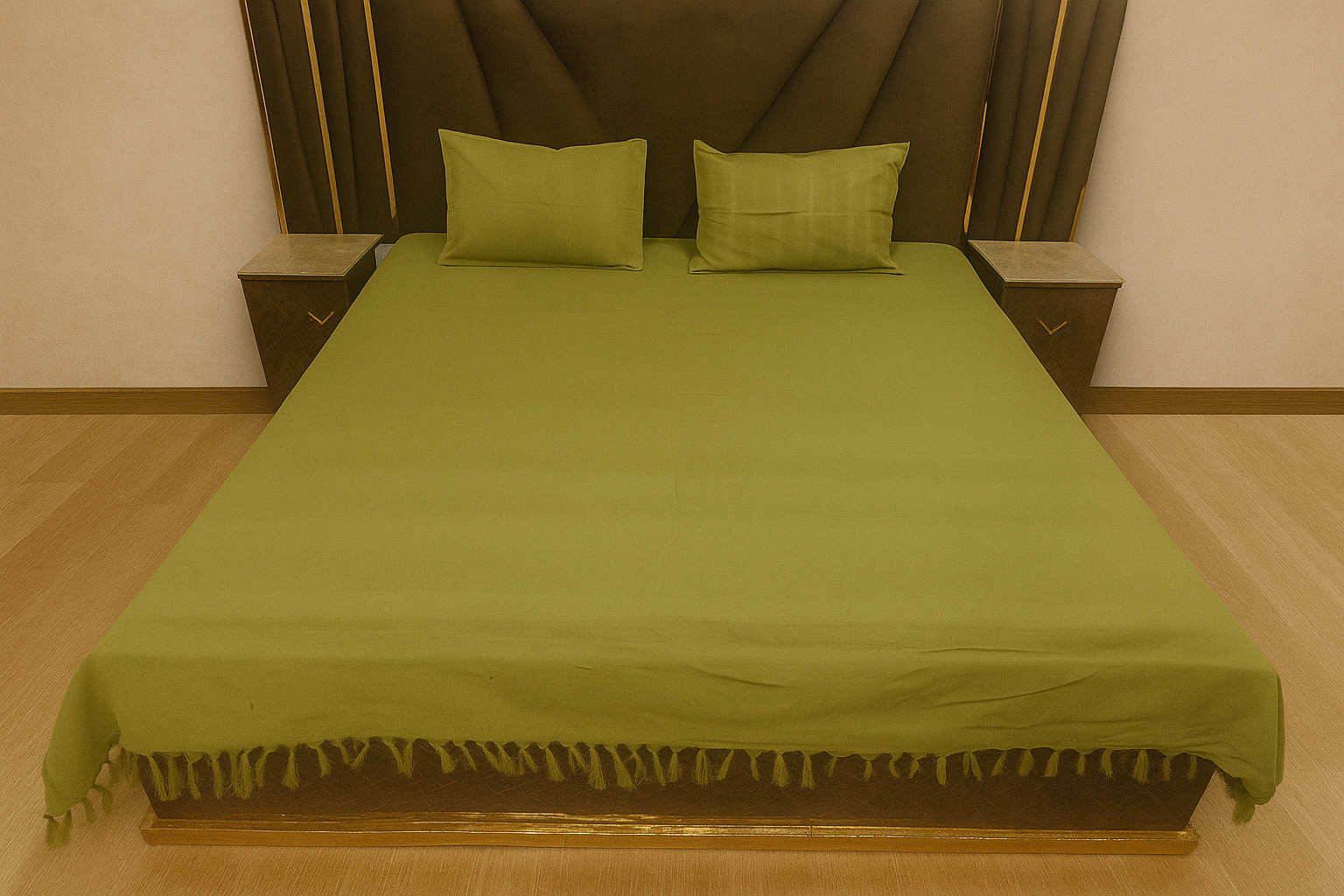Dhaga Vishwas Ka Handloom Double Bed Sheet with Pillow Covers