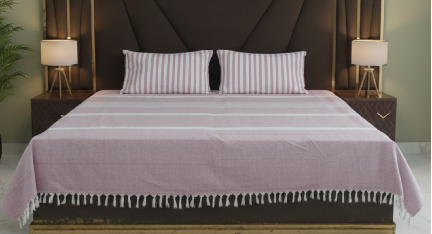 Dhaga Vishwas Ka Handloom Double Bed Sheet with Pillow Covers