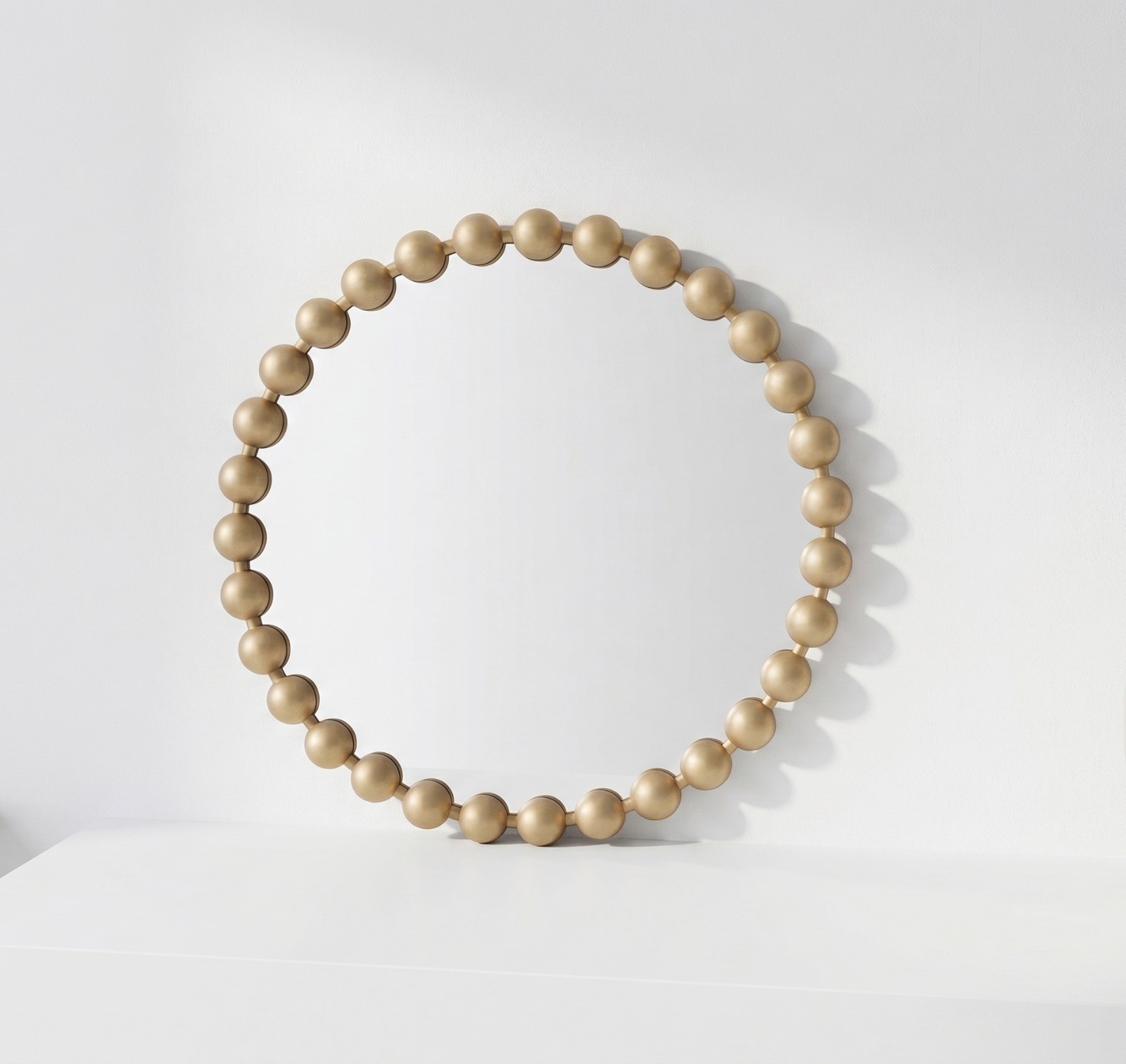 Ellehome Round Pearl Bead Mirror Gold