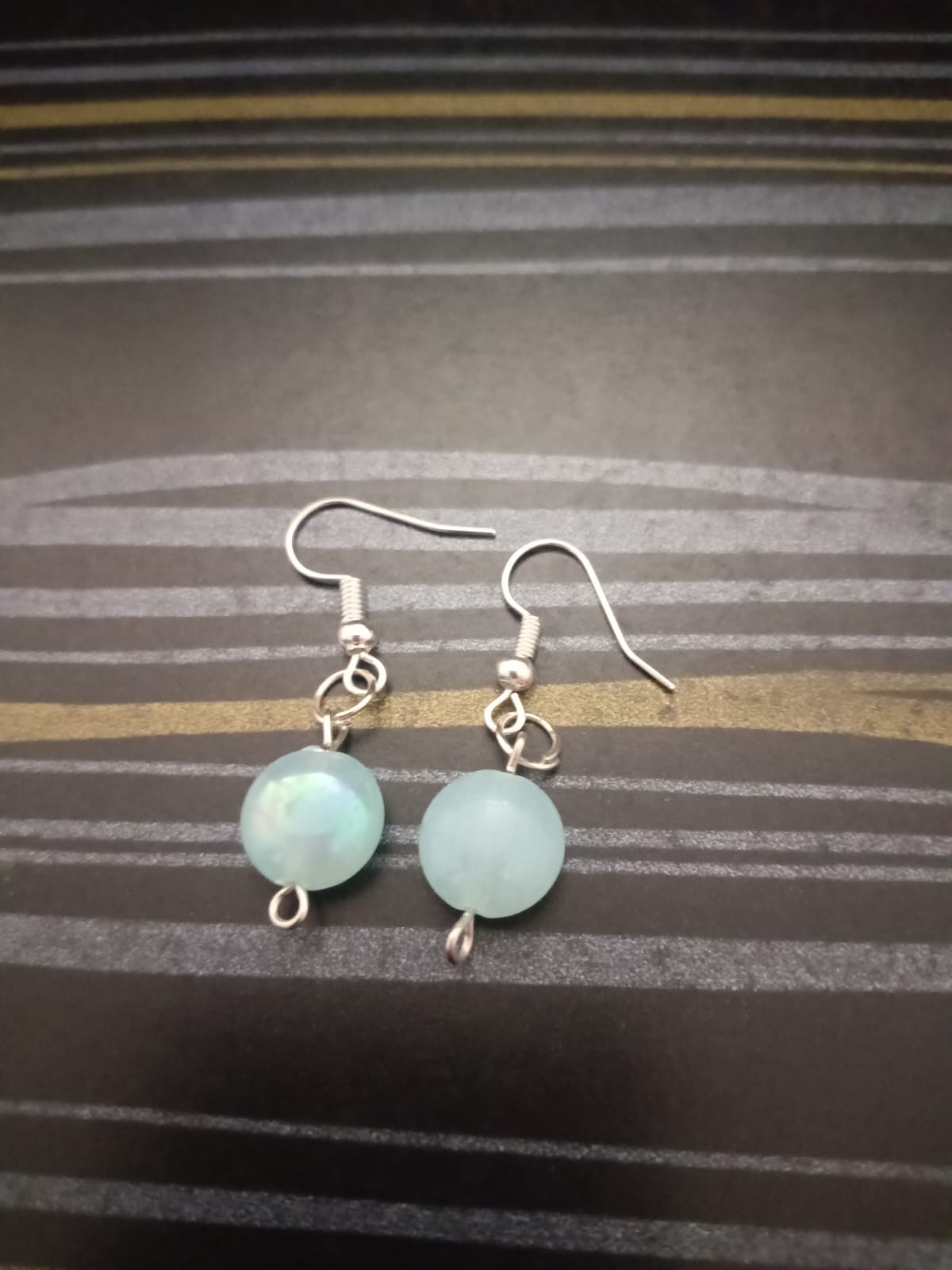 Rainbow Sorbet Pastel Glass Cat-Eye Dangle Earrings