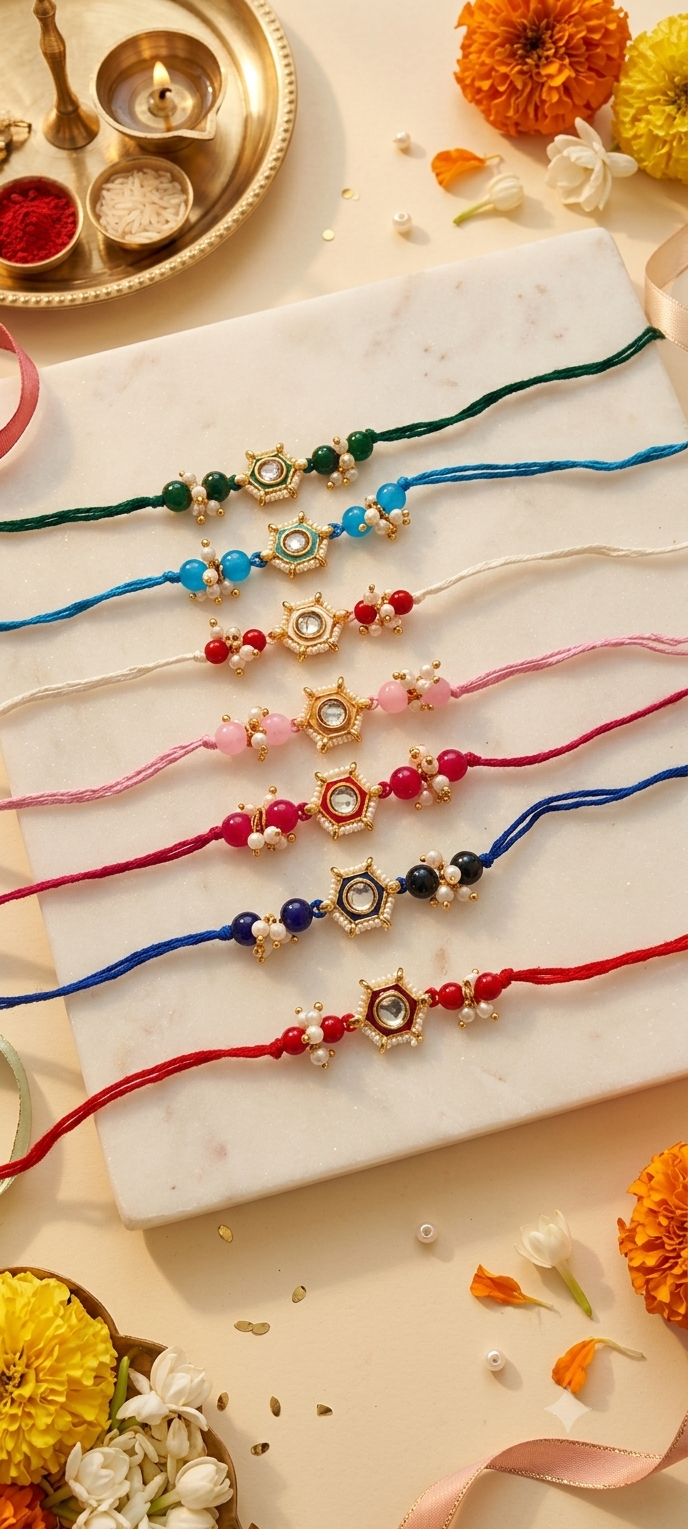 Evil Eye Kundan Rakhi