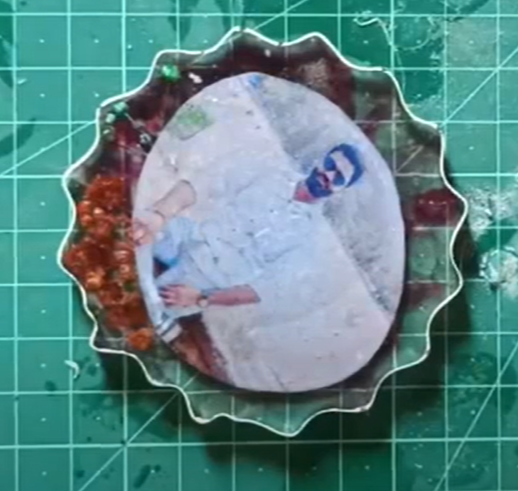 Forb Eternal Memories Resin Photo Frame – Handmade Floral & Gold Flake Decorative Frame