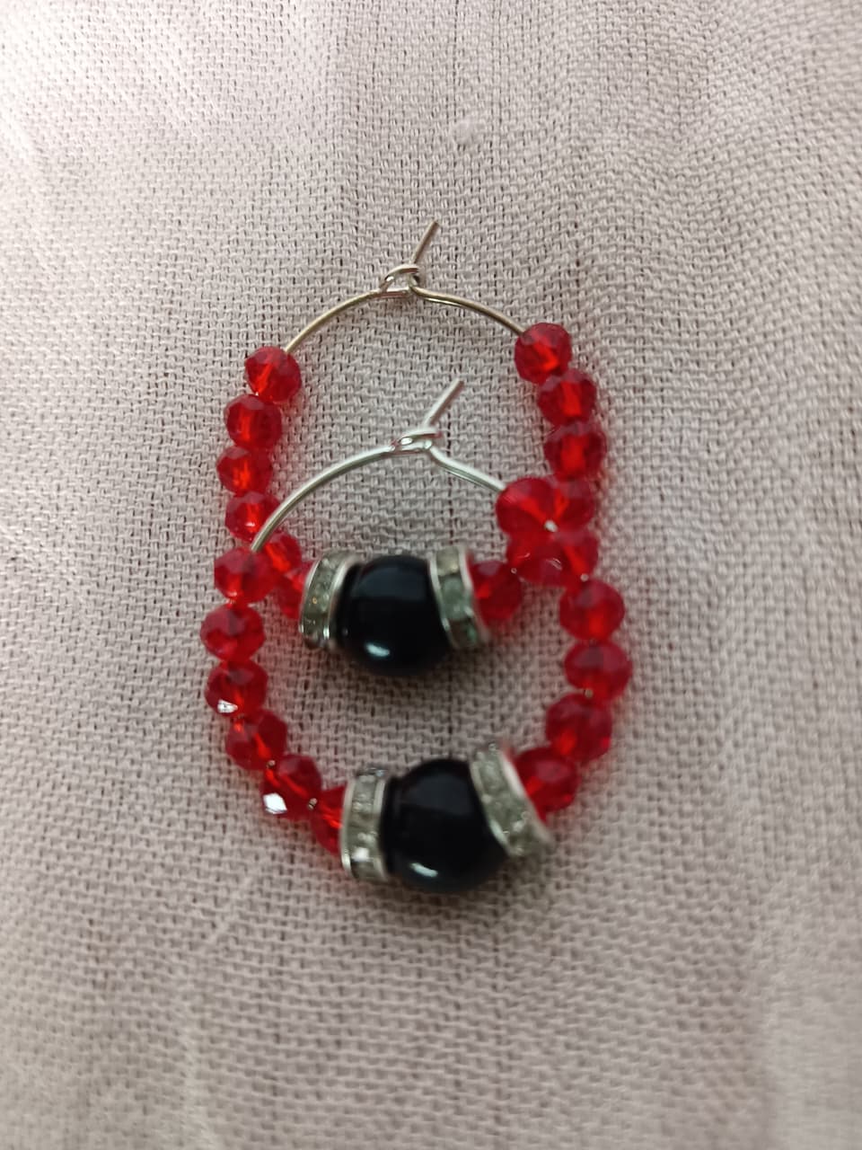 Handcrafted Faceted Crystal Hoop Earrings