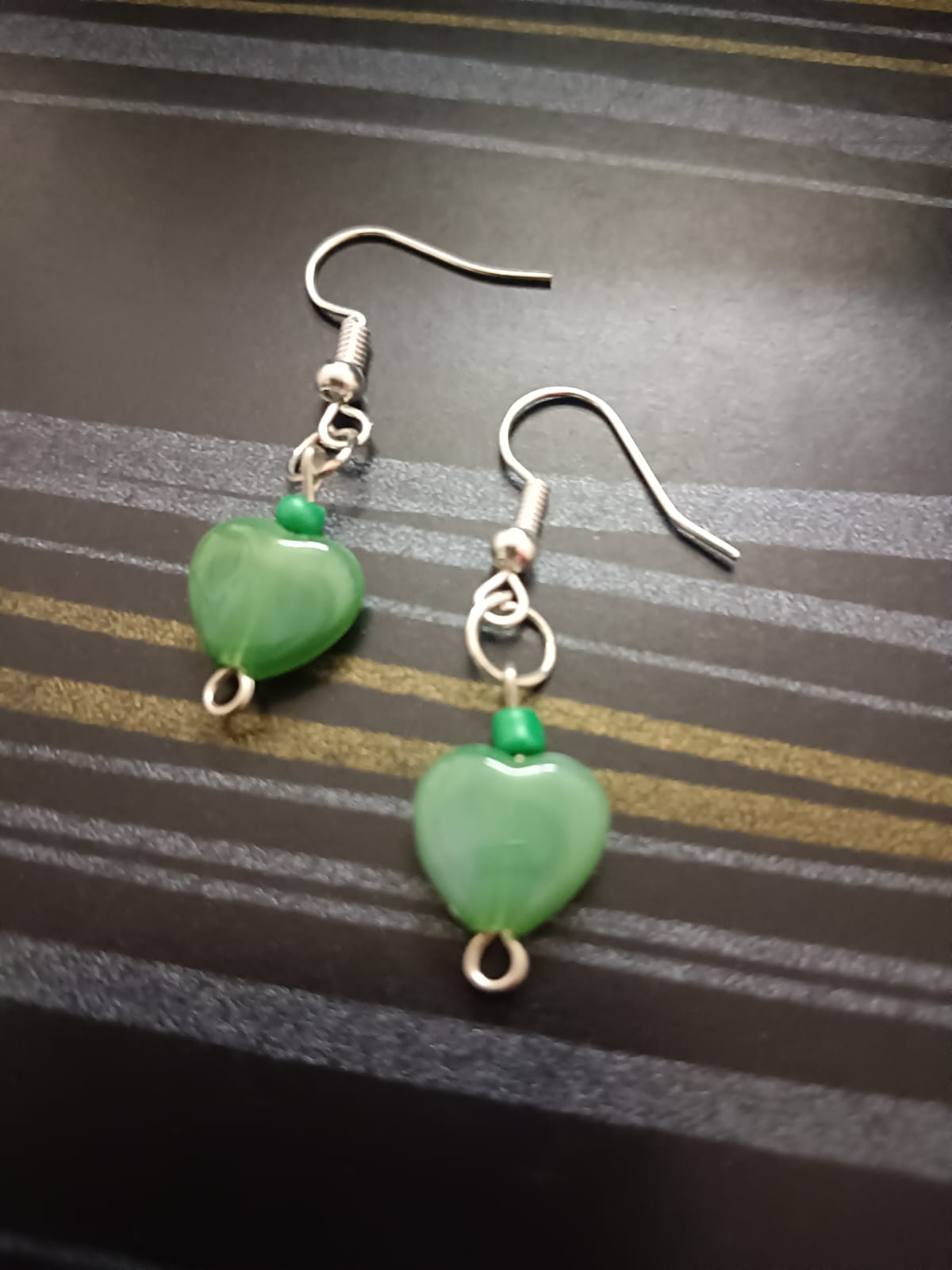 Handcrafted Marble Heart Dangle Earrings! 🌈✨