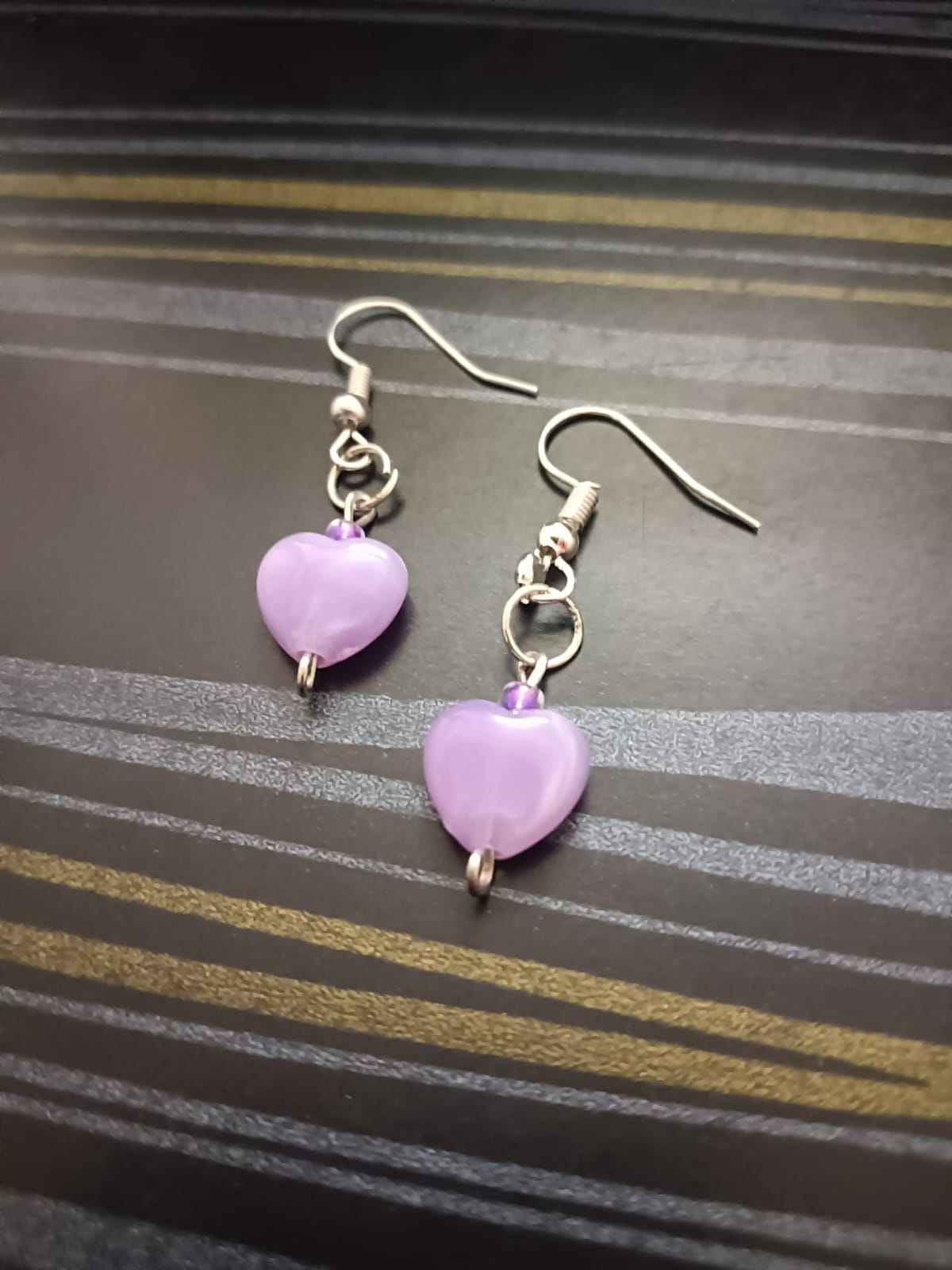Handcrafted Marble Heart Dangle Earrings! 🌈✨