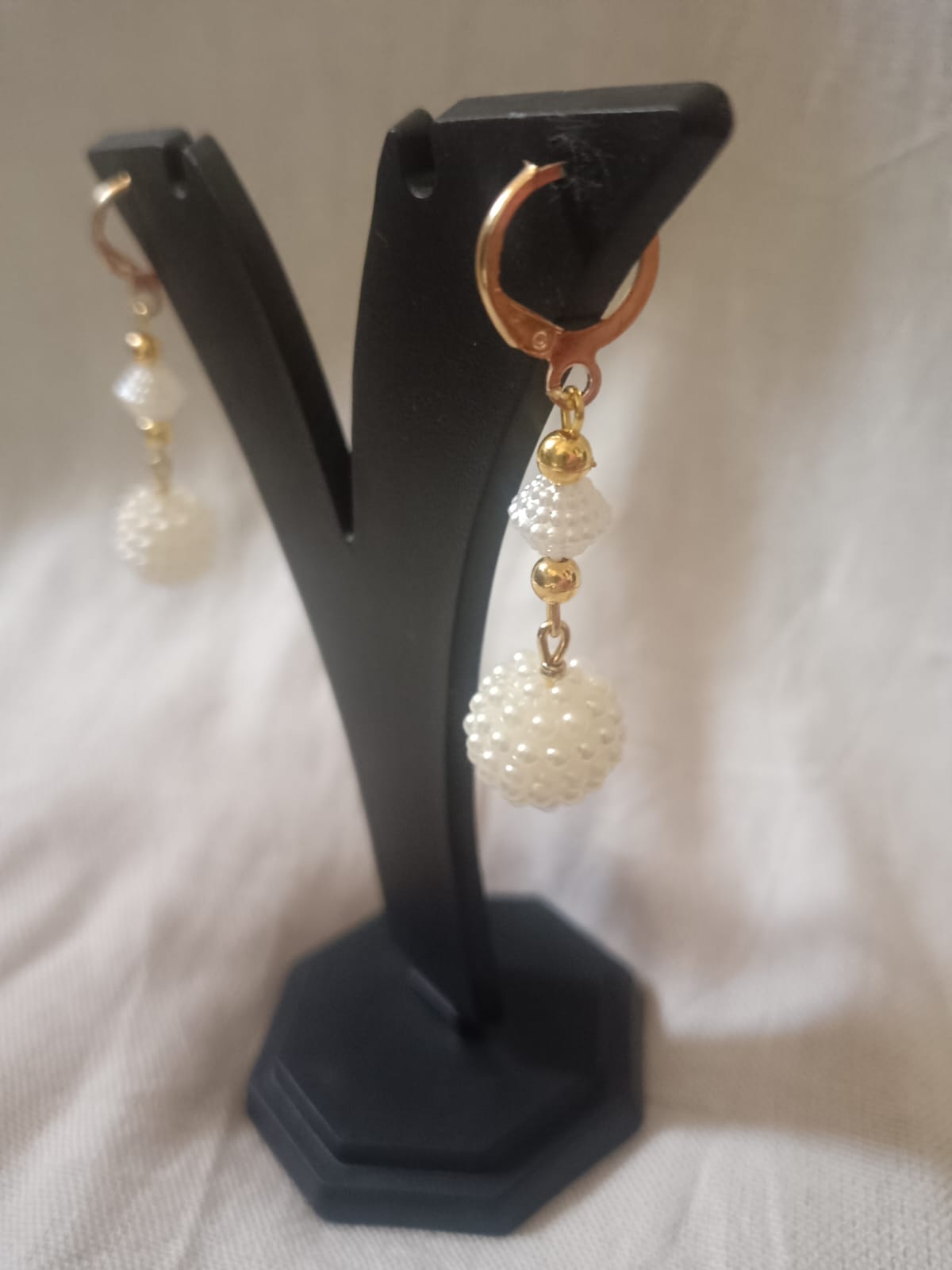 Handcrafted Pearl Cluster Statement Dangles