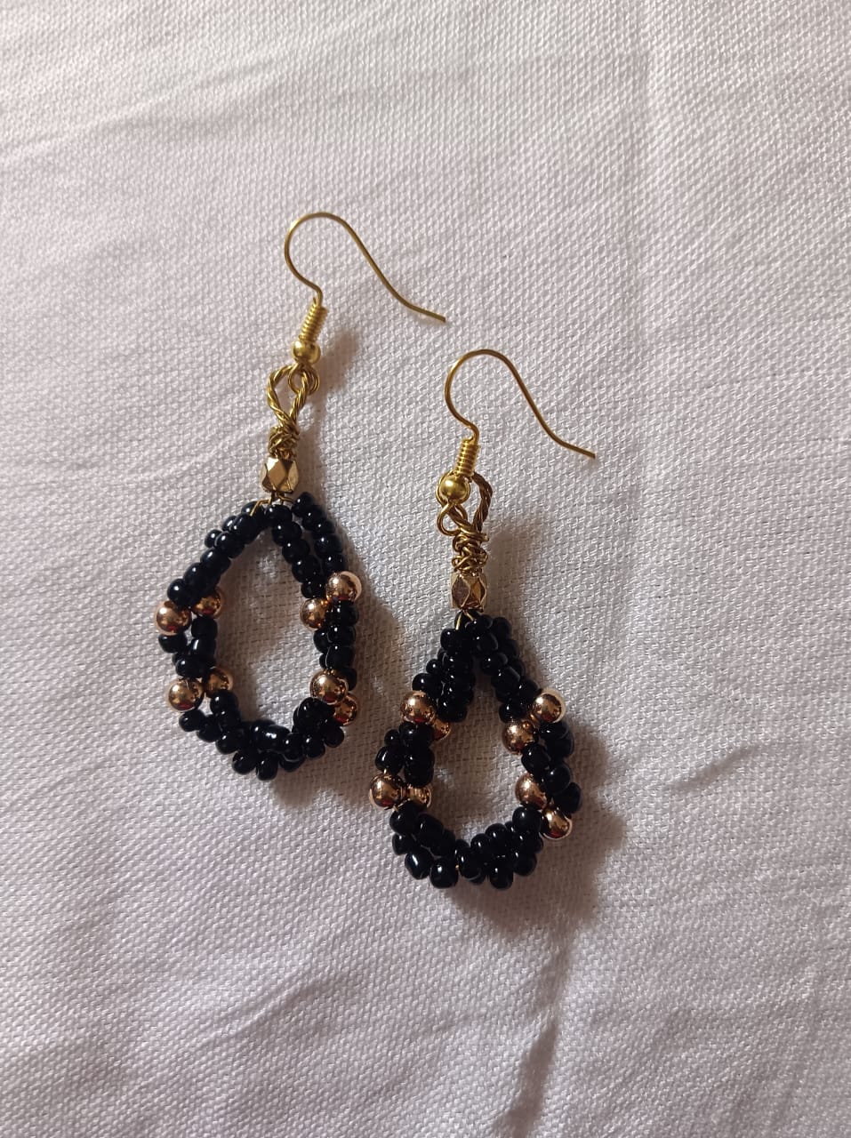 Artisanal Hand-Woven Seed Bead Loop Earrings