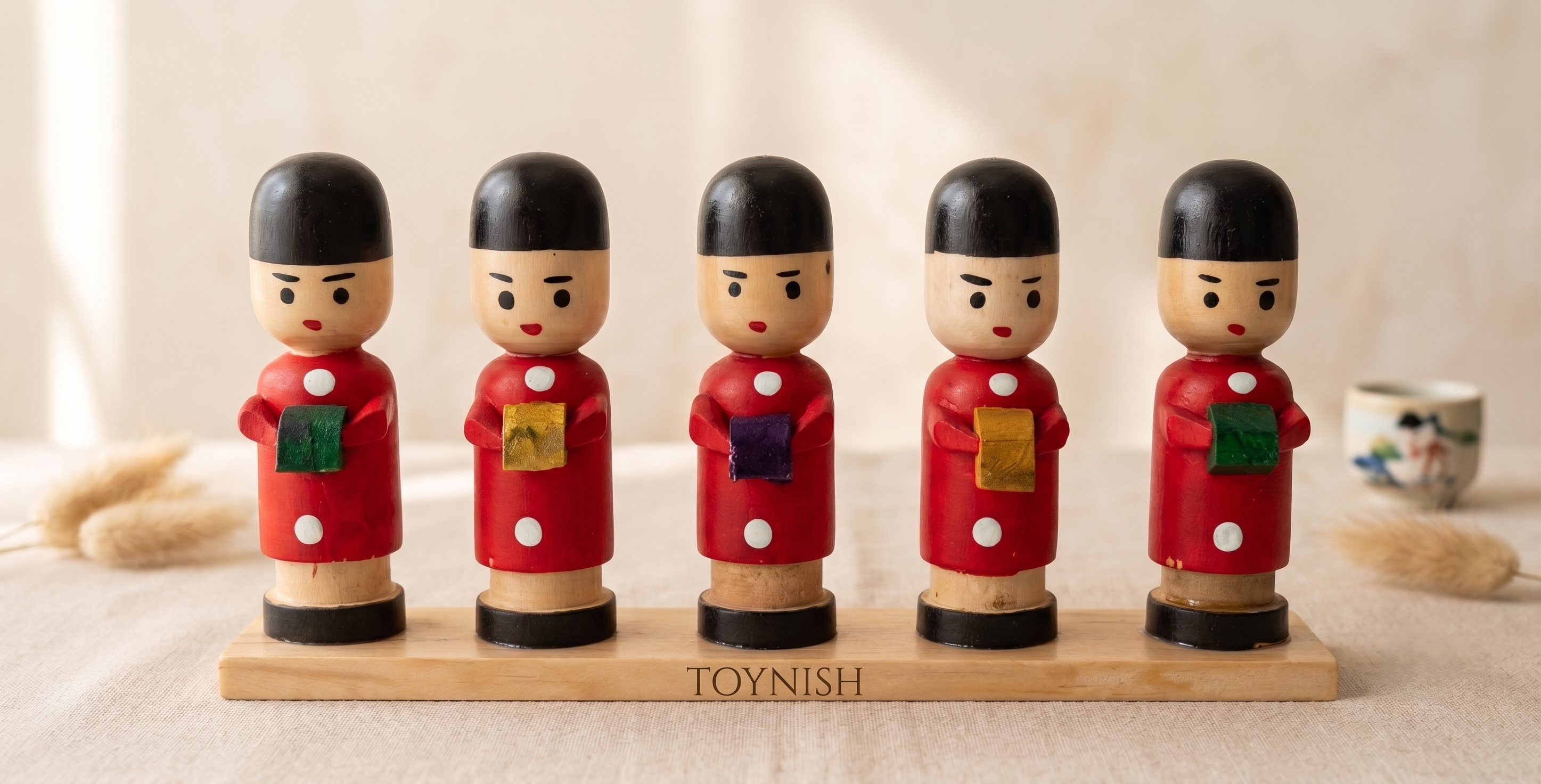 Handcrafted Wooden Guard Soldier Doll Set | Toynish Home Decor