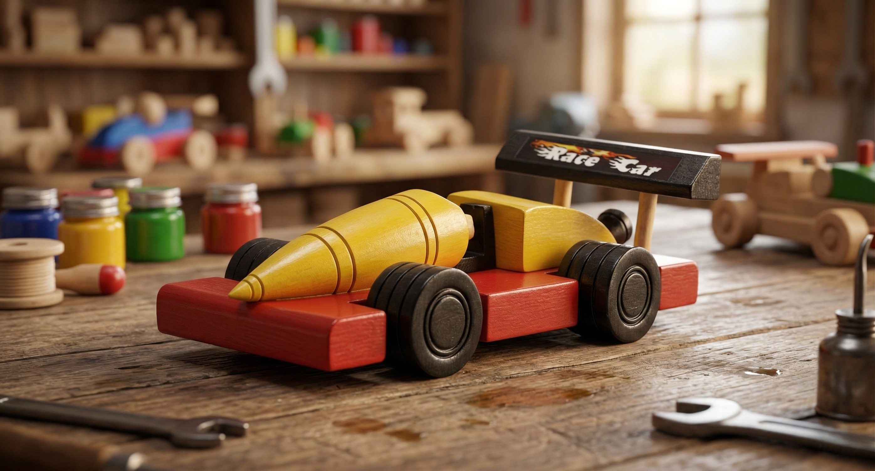 Handcrafted Wooden Race Car