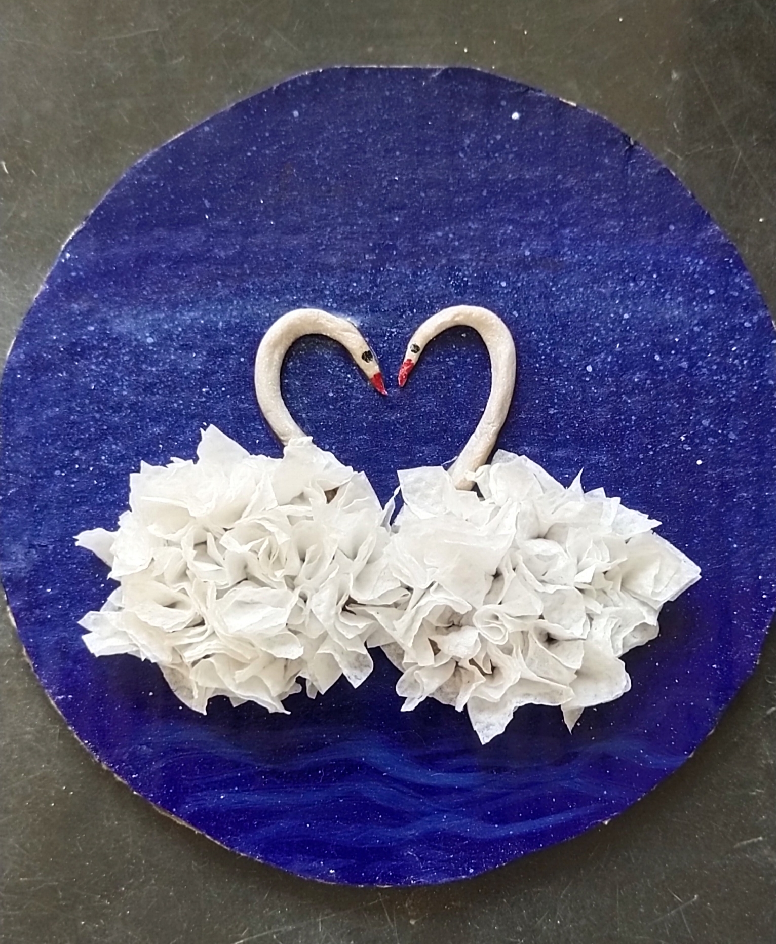 Handmade 3D Swan Couple Romantic Wall Decor
