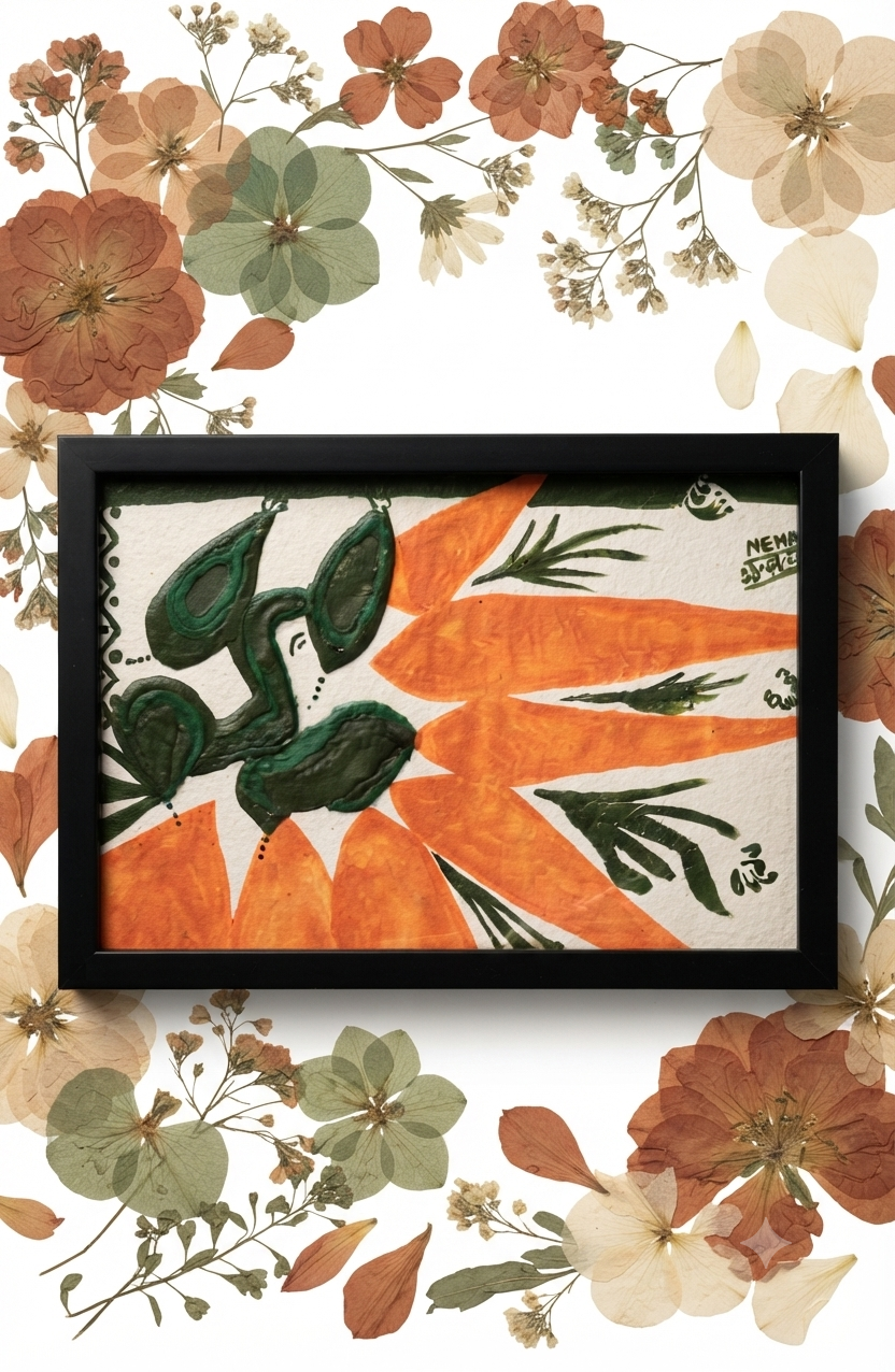 Handmade Abstract Lord Ganesha Clay Textured Art Painting with Black Frame