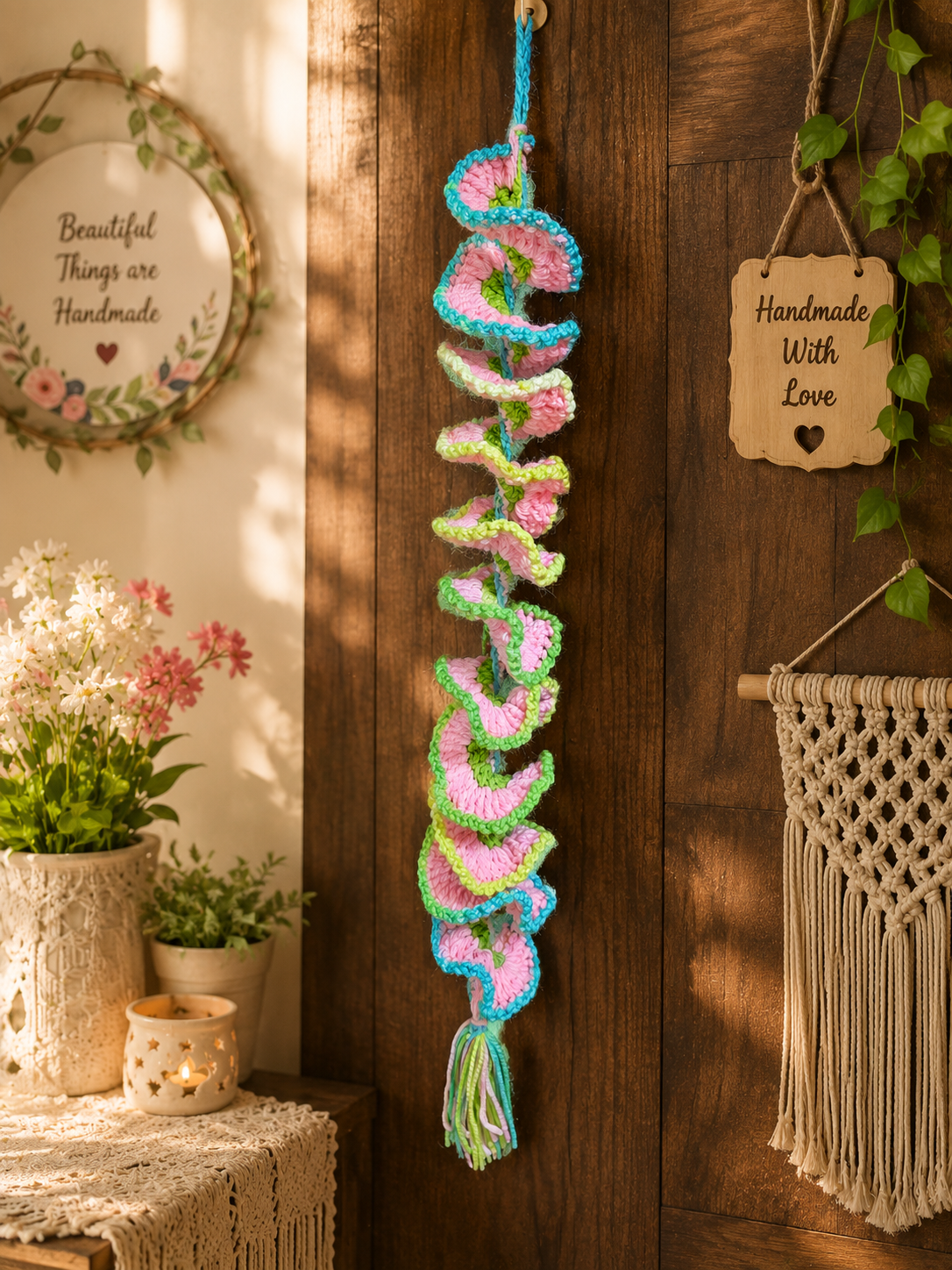 Handmade Crochet Decorative Door & Wall Hanging | Boho Home Decor