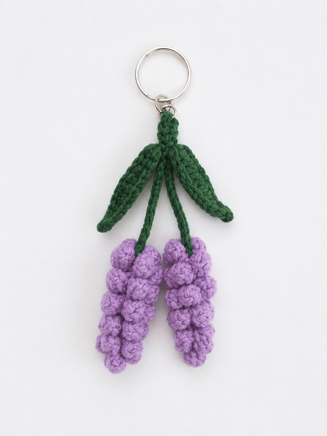 Handmade Crochet Lavender Flower Keychain