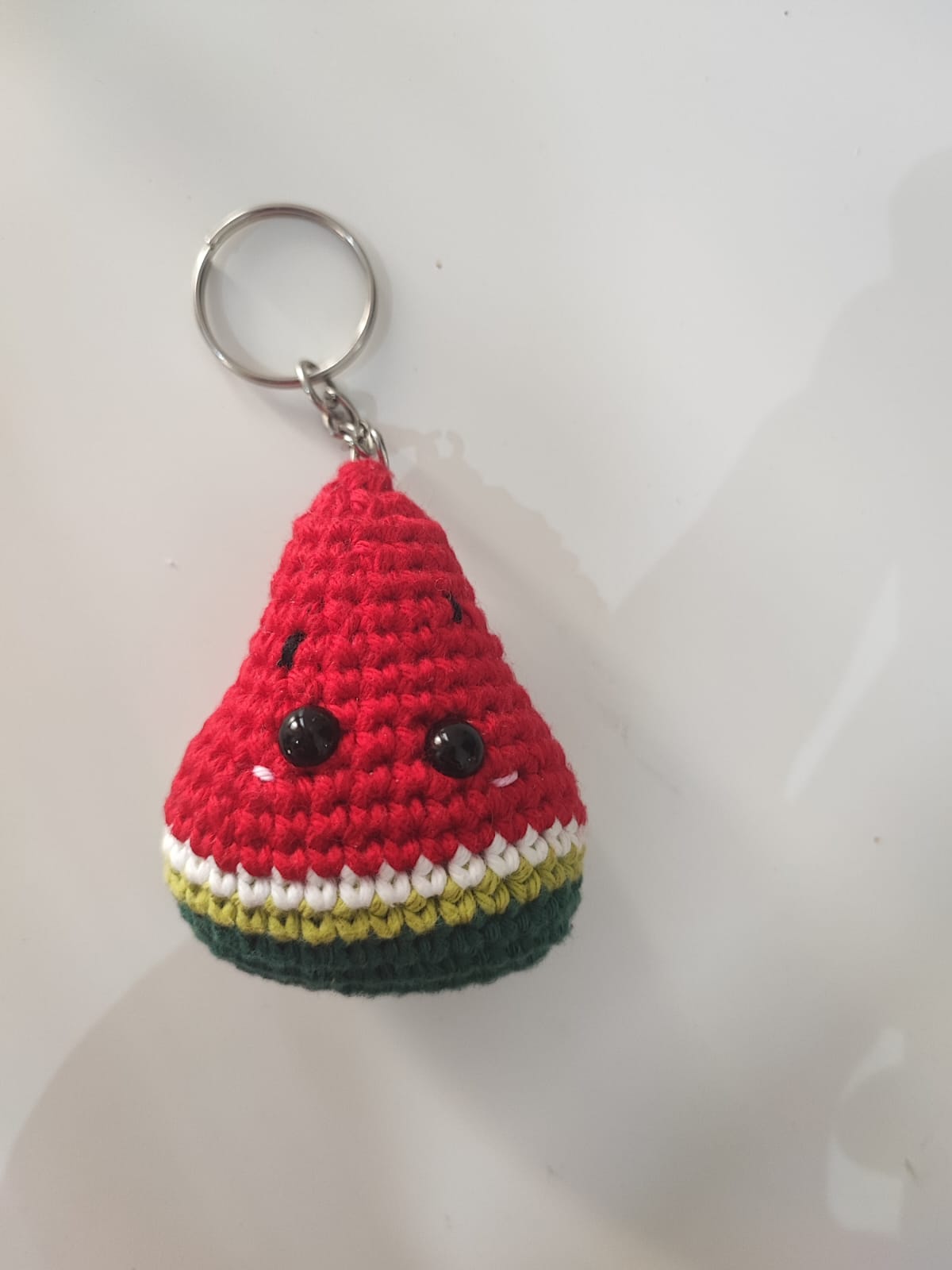 Handmade Crochet Watermelon Keychain | Cute Amigurumi Fruit Keyring for Bags, Keys & Gifts