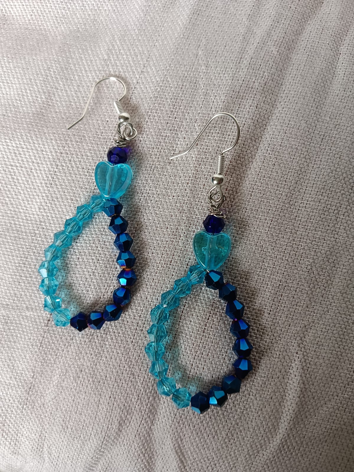 Handmade Crystal Rondelle Teardrop Dangle Earrings