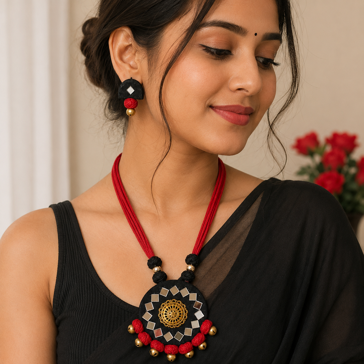 Handmade febric jewellery set