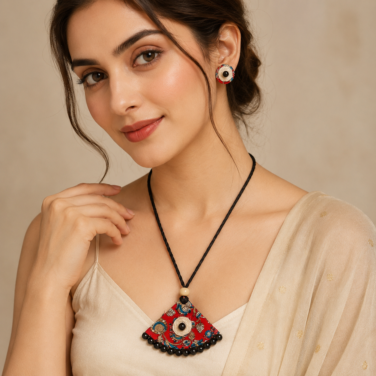 Handmade febric jewellery set