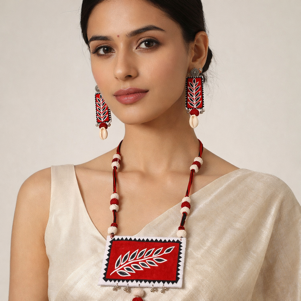 Handmade febric painted jewellery