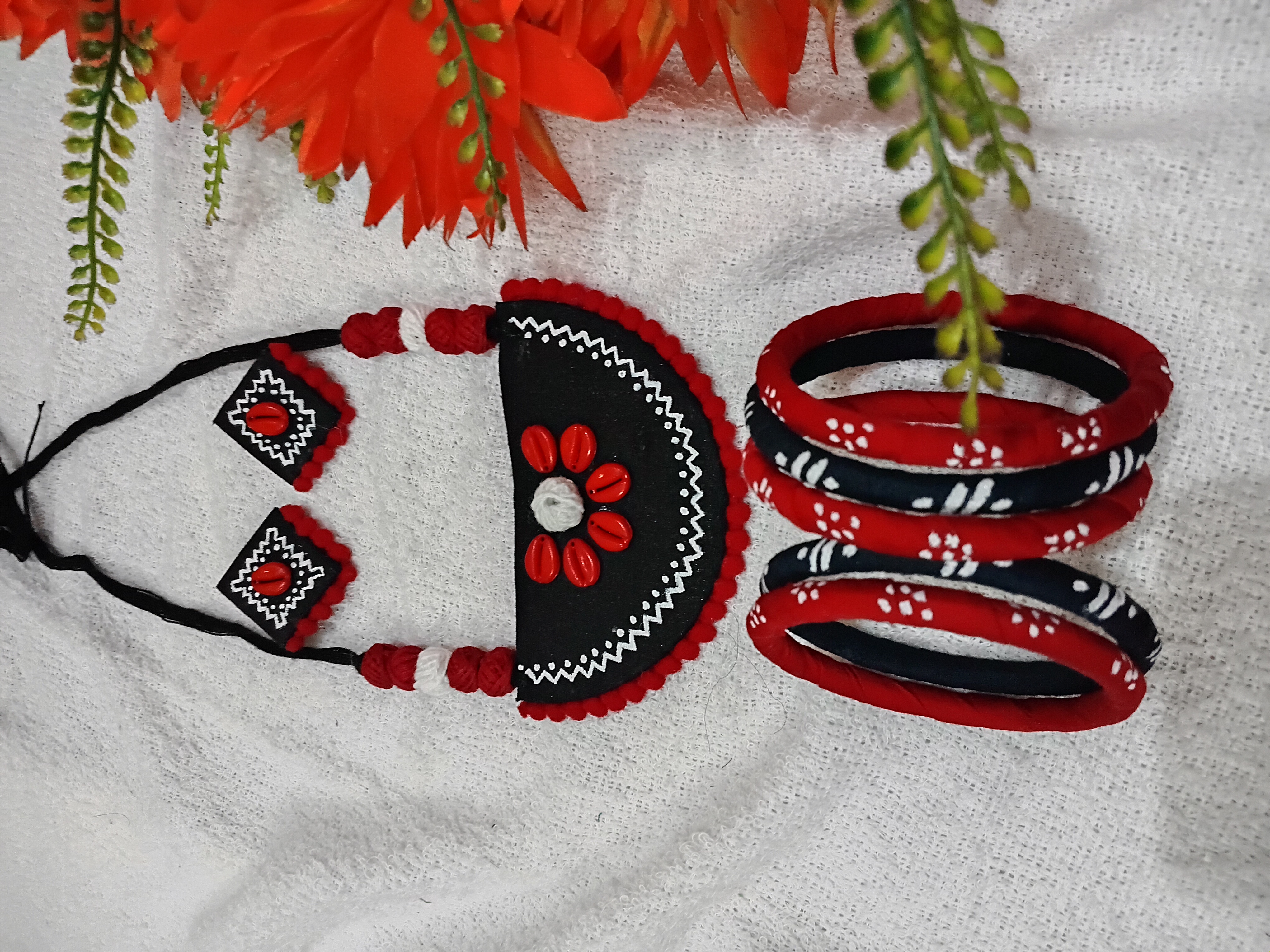 Handmade febric painted jewellery