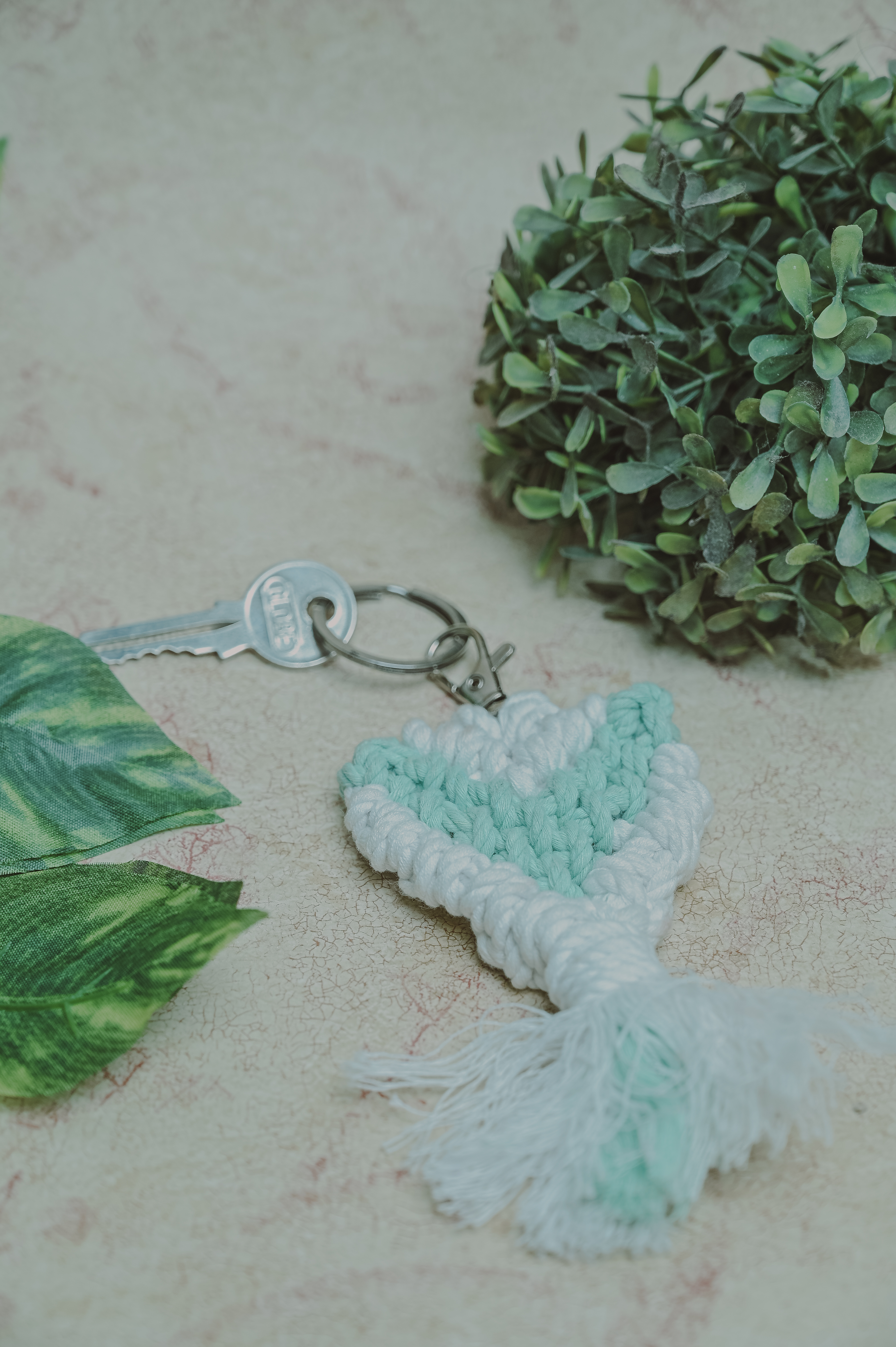 Handmade Macrame Heart Keychain | Boho Bag Charm | Single & Two-Tone | Gift for Her