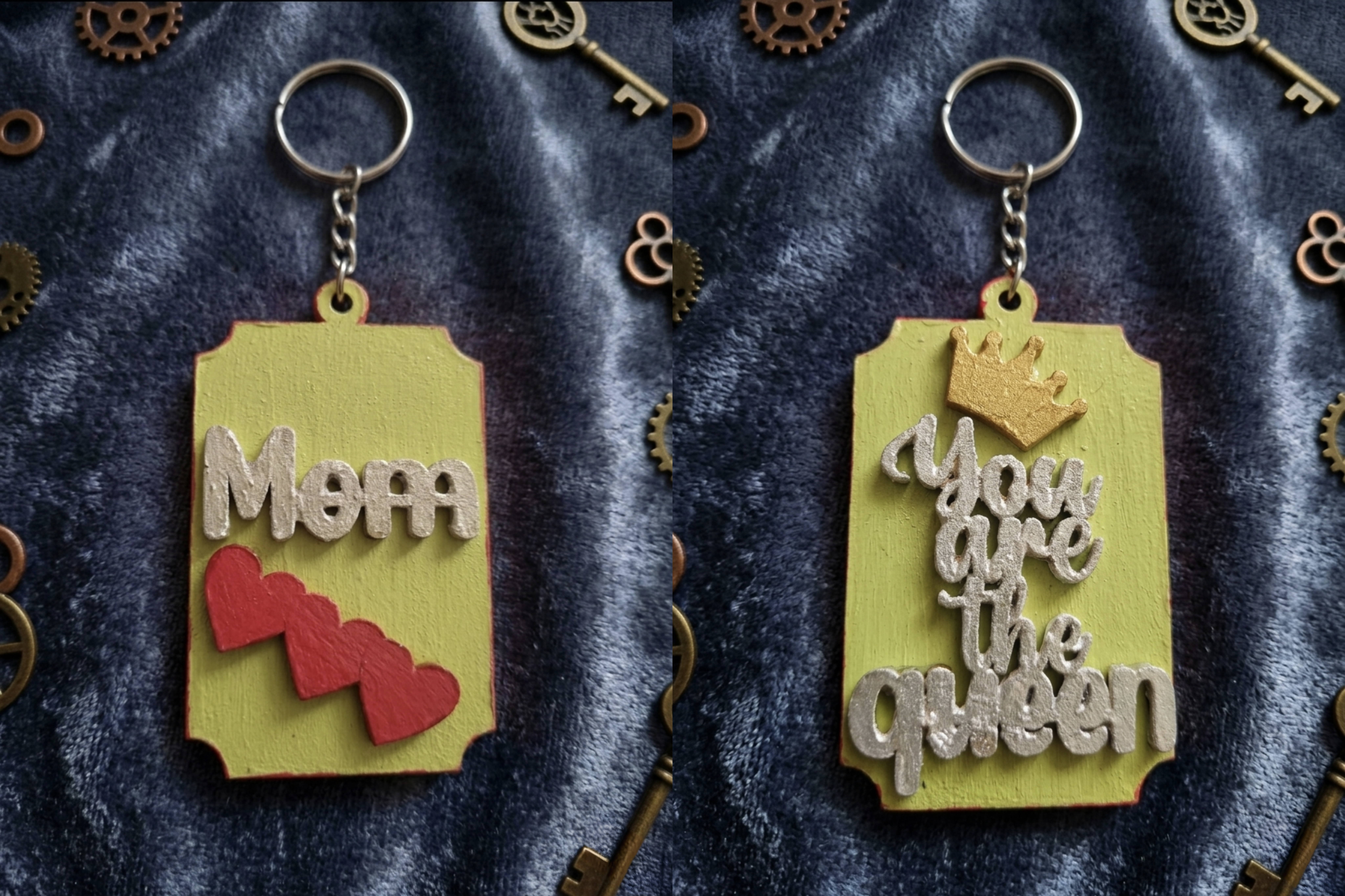 Handmade MDF key chain for mom