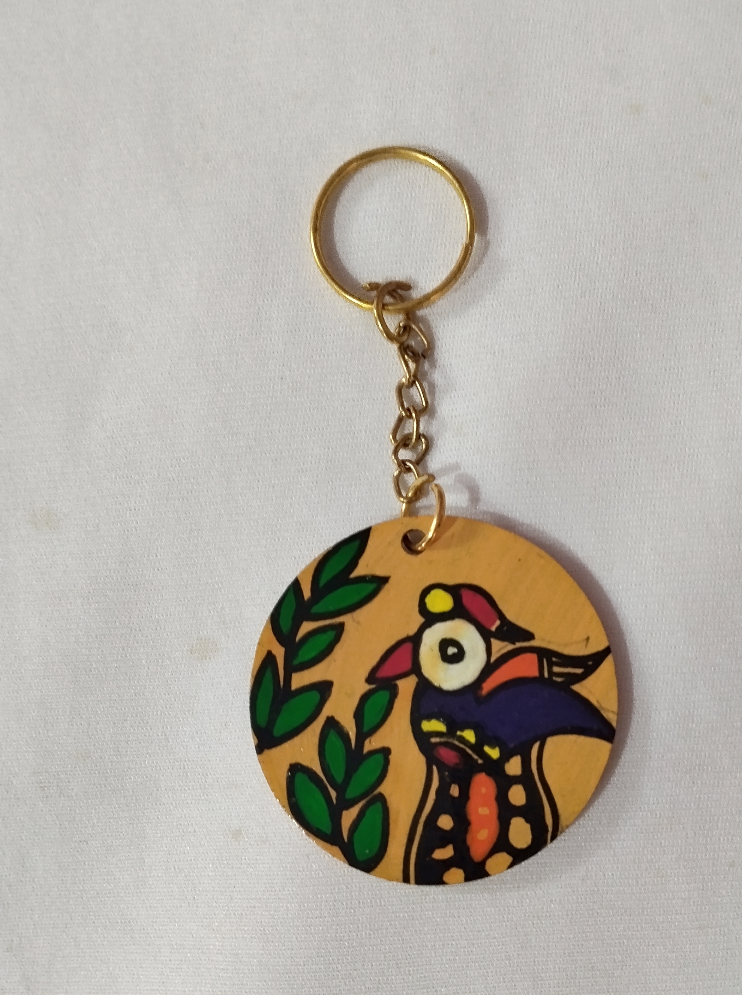 Here Mithila Charm – Handmade Madhubani MDF Key Ring