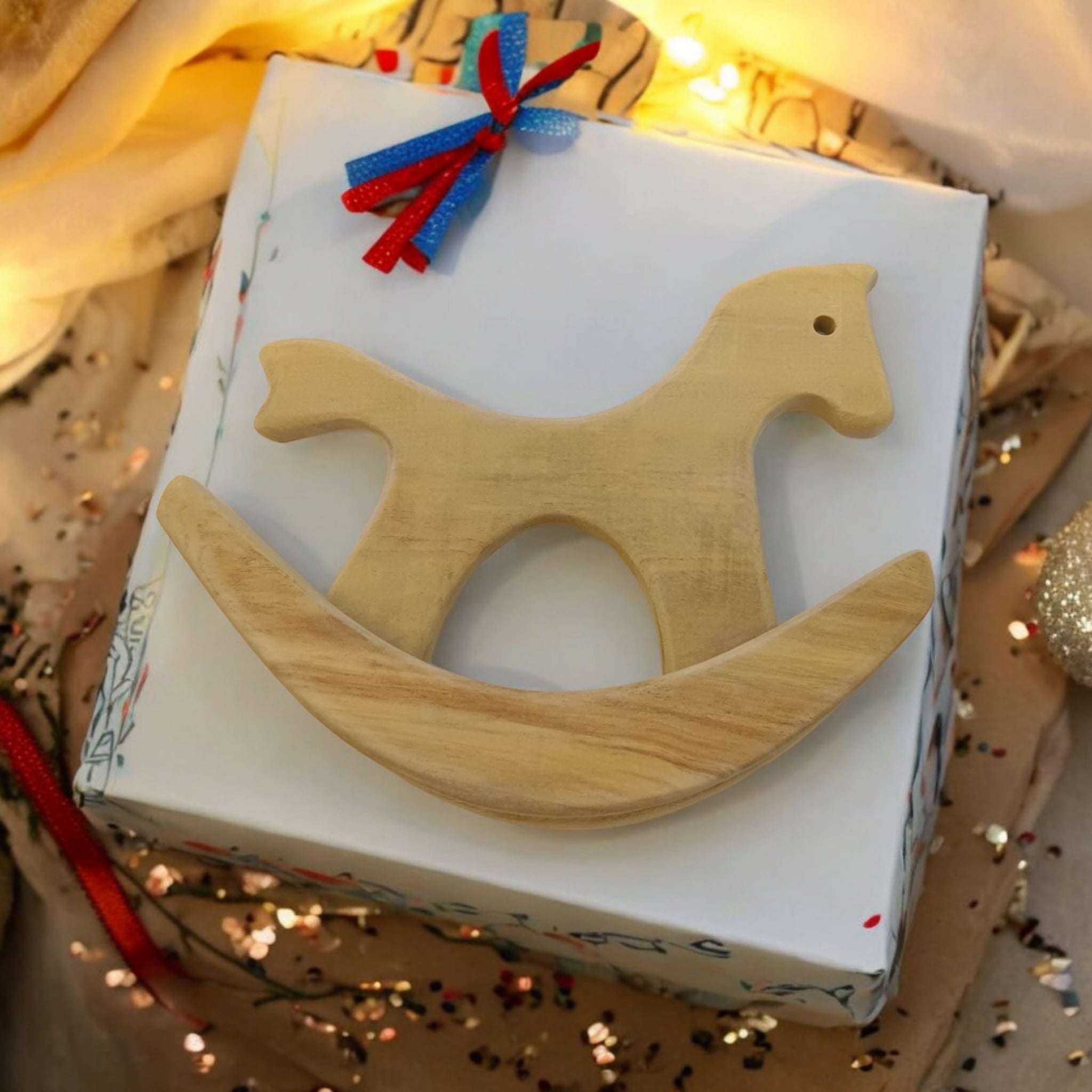 Neem Wooden Swing Horse for Home Decor – Natural Tabletop Showpiece & Corporate Gift (Handcrafted & Sustainable)