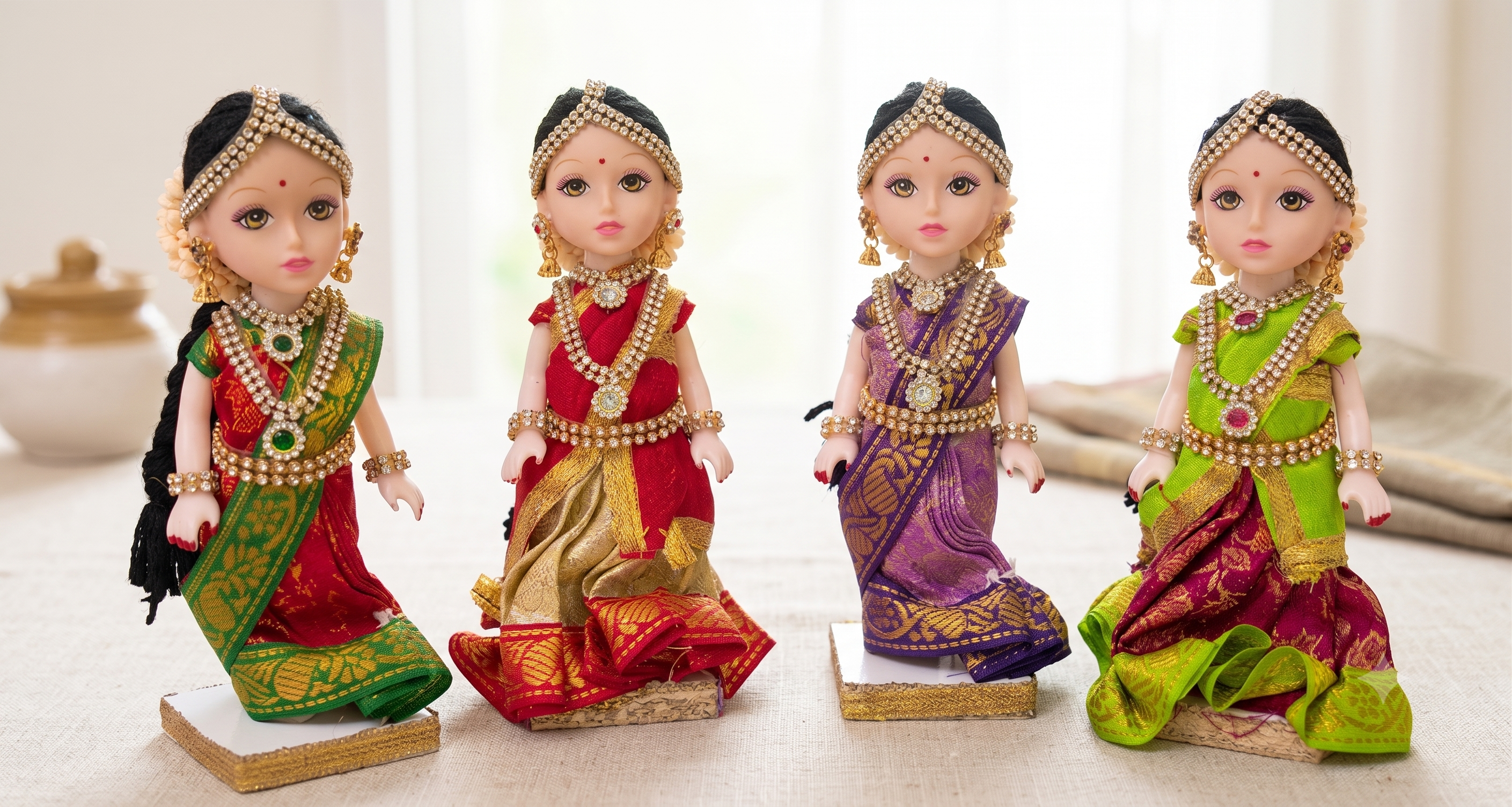 Indian Bride Doll Showpiece with Traditional Saree & Jewelry | Decorative Ethnic Doll for Home Decor, Festival & Gift ( Set of 1)