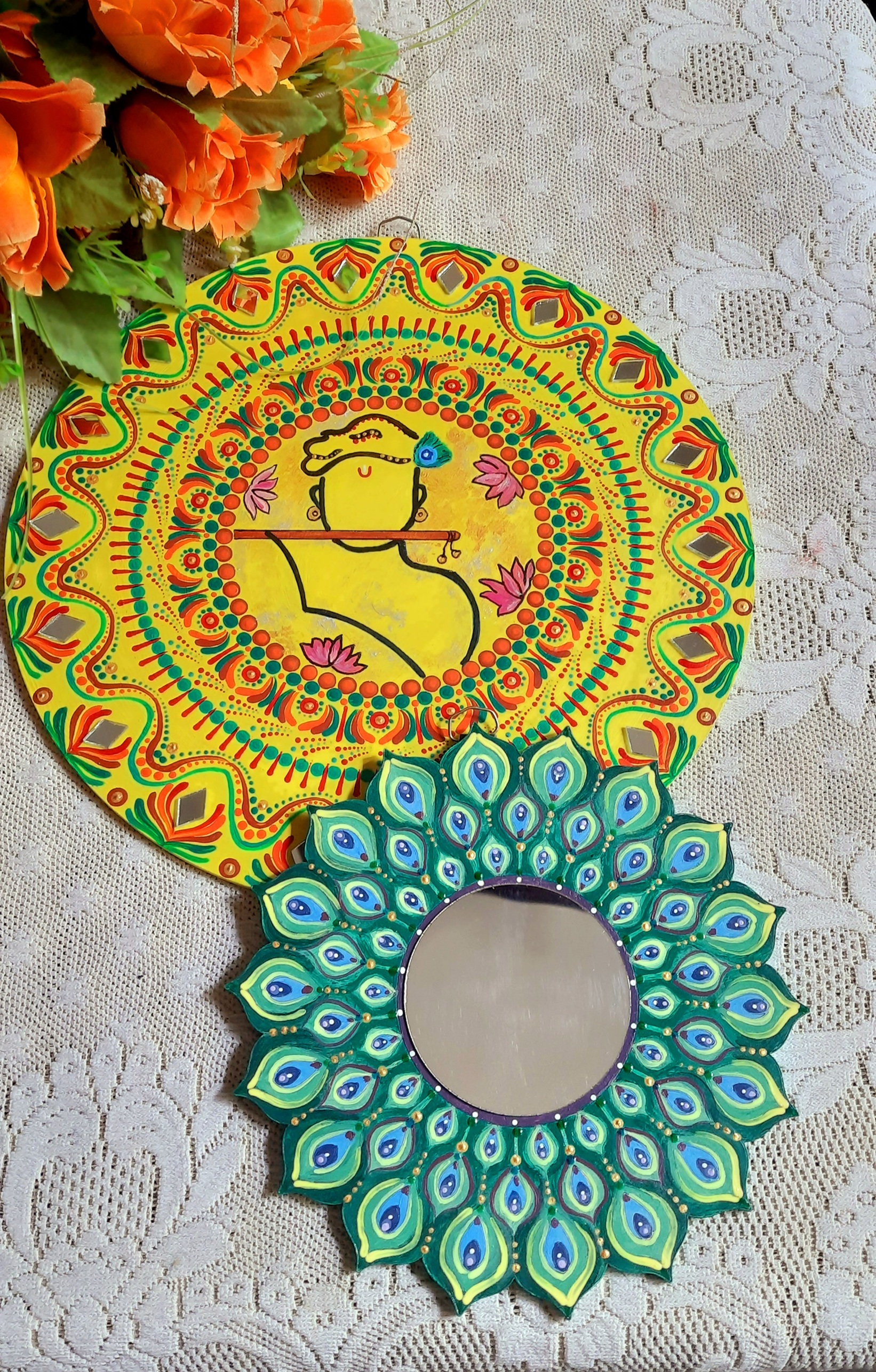 Krishna Leela Mandala Combo Wall PLates