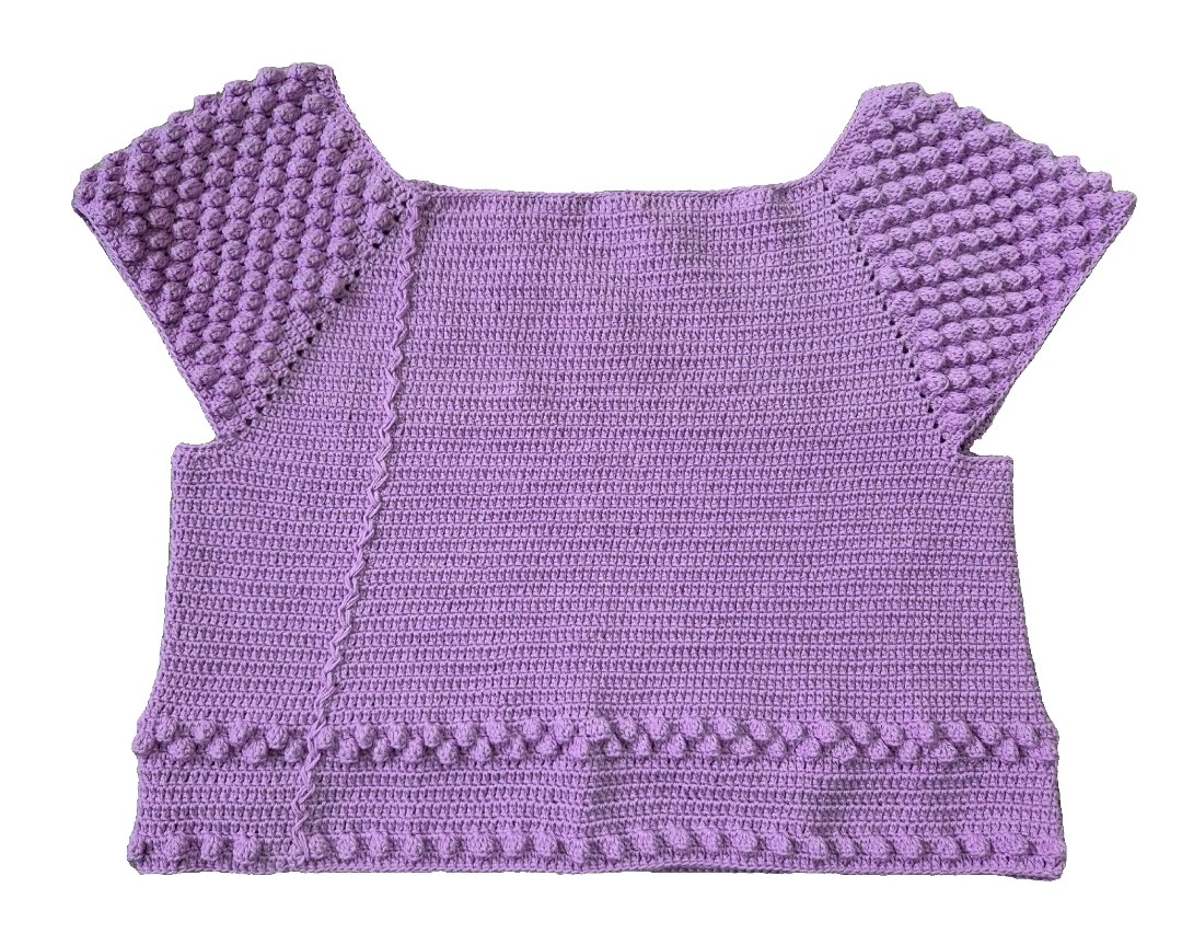 Lavender Popcorn Stitch Hand-Crochet Top (Made to Order)