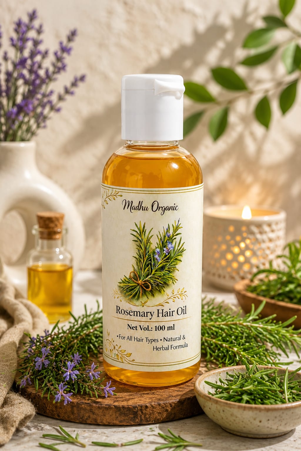 Madhulika Organic Care Rosemary Hair Oil | 100 ml | Hair Growth & Hair Fall Control