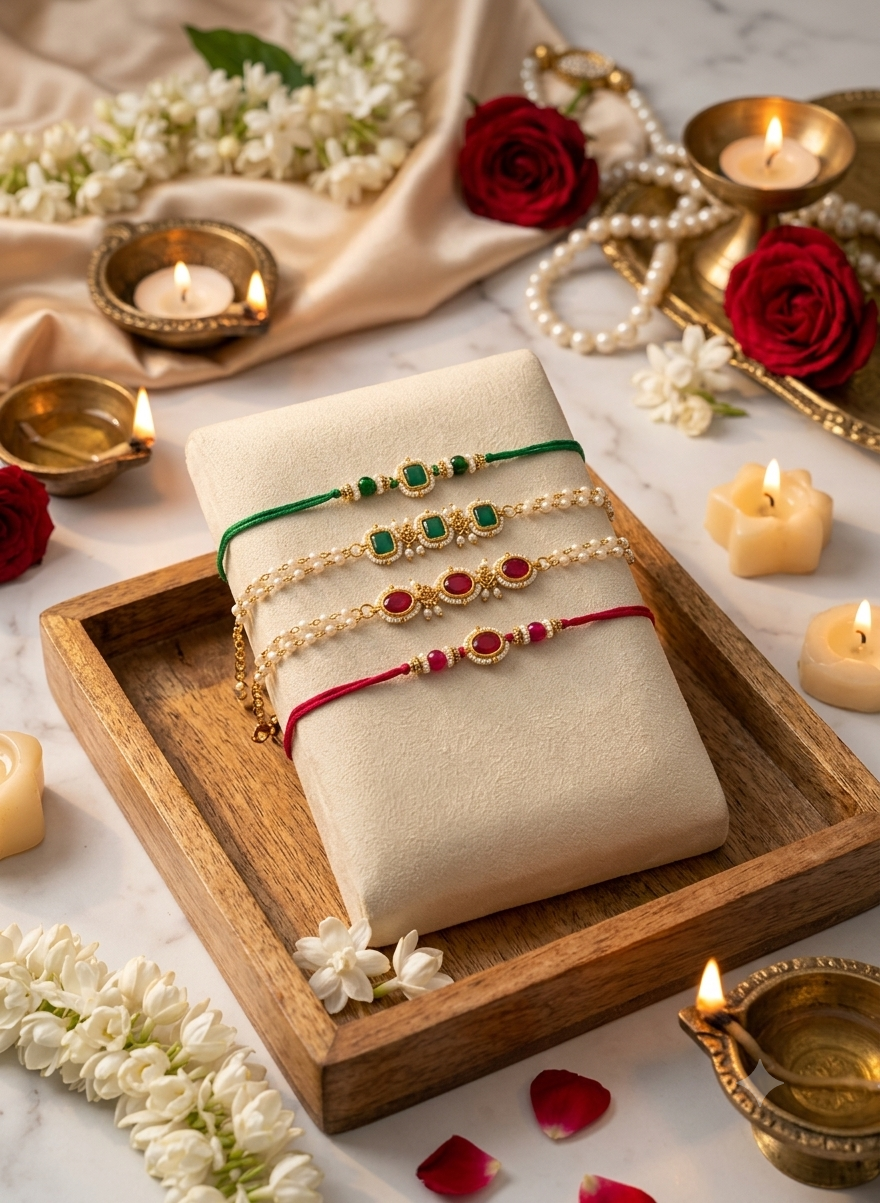 Maharani Pearl Rakhi Set