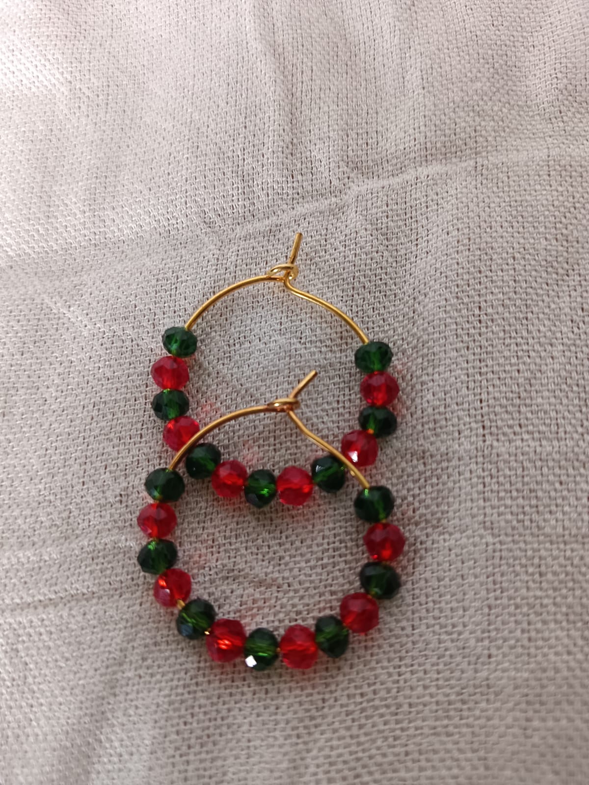 Vibrant Faceted Crystal Glass Beaded Hoop Earrings
